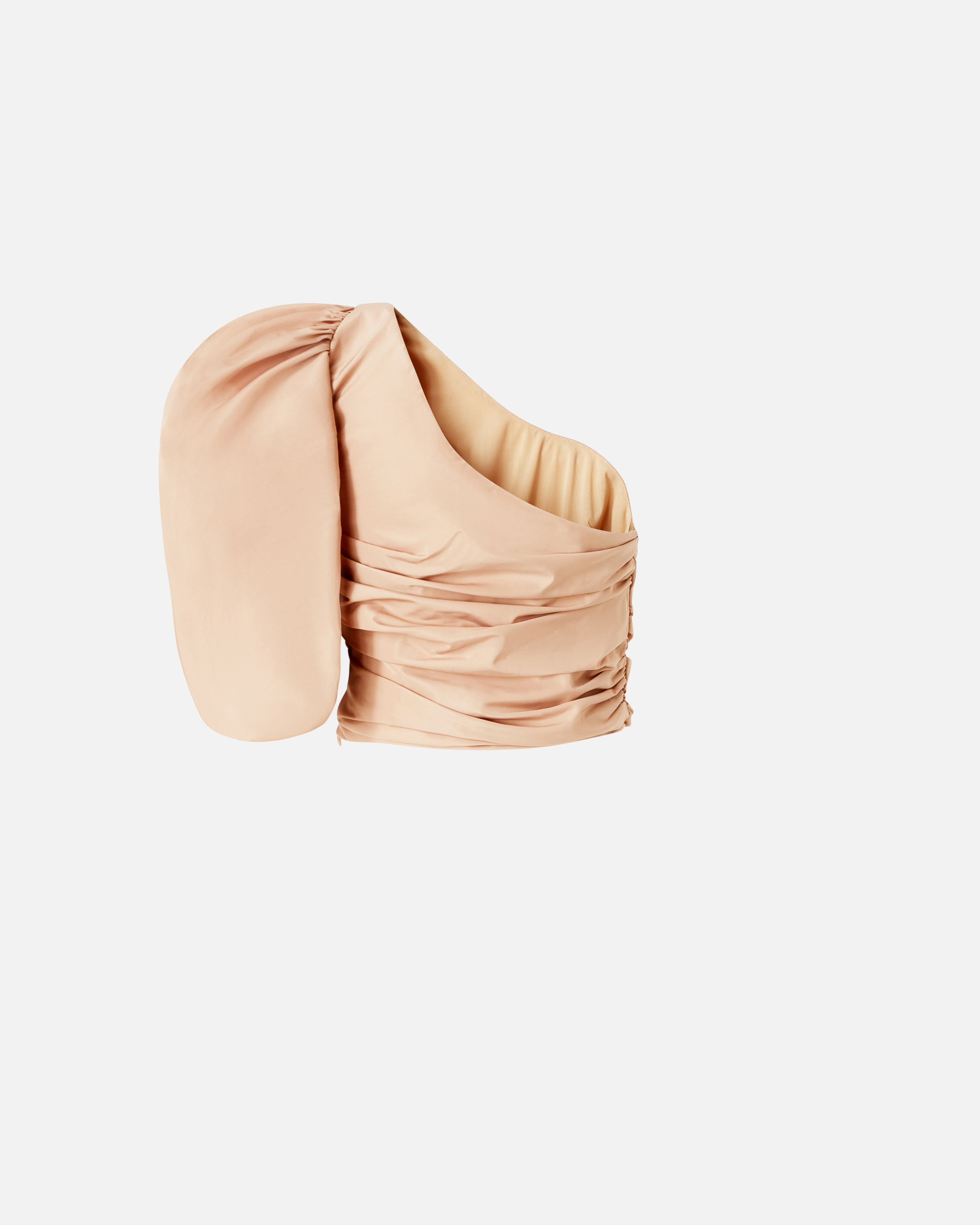 Pinko Asymmetrical One-shoulder Taffeta Top In Cameo Pink In Cameo Pink