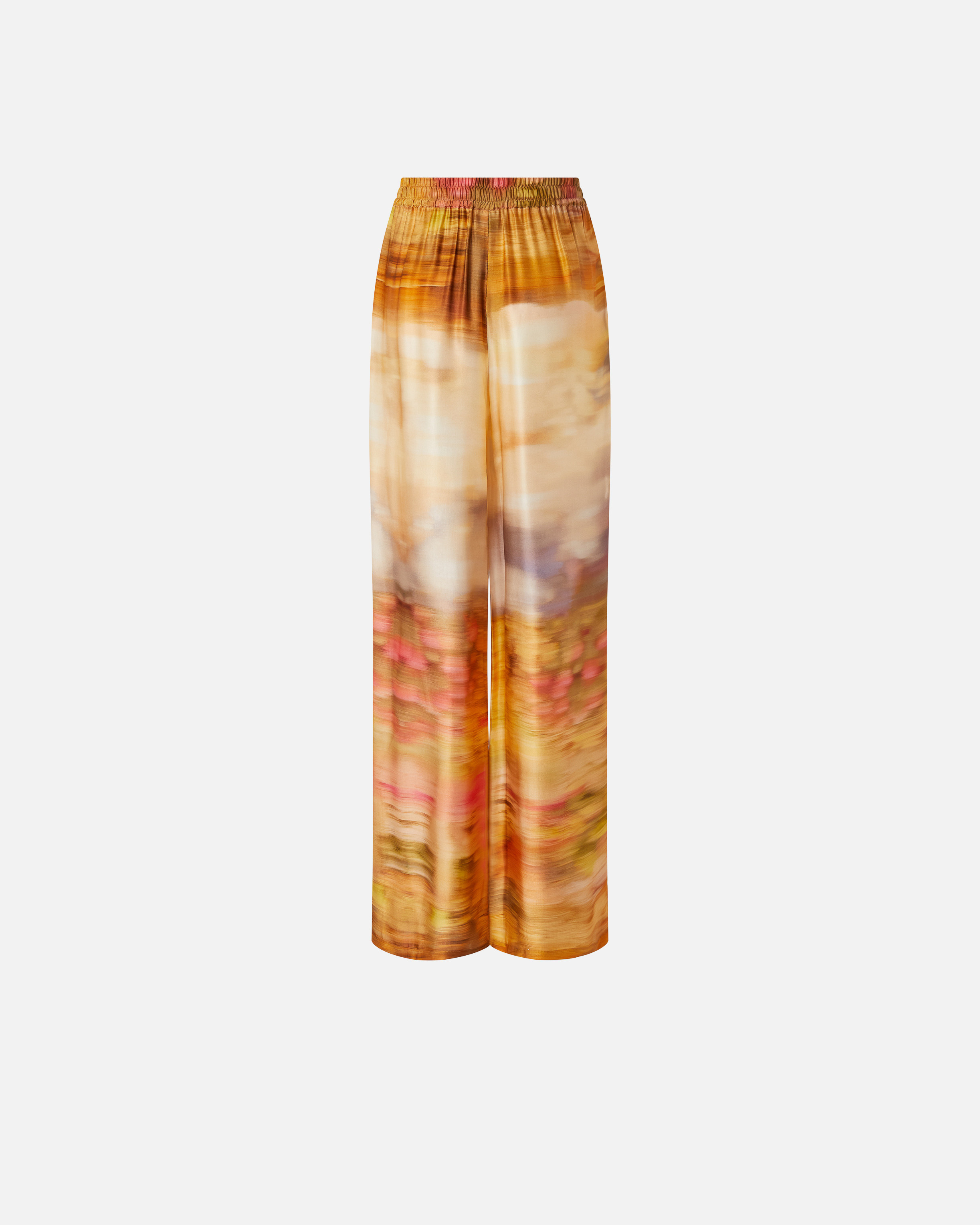 Pinko Pantalon Imprimé Ample Et Léger In Mult.beige/rosa