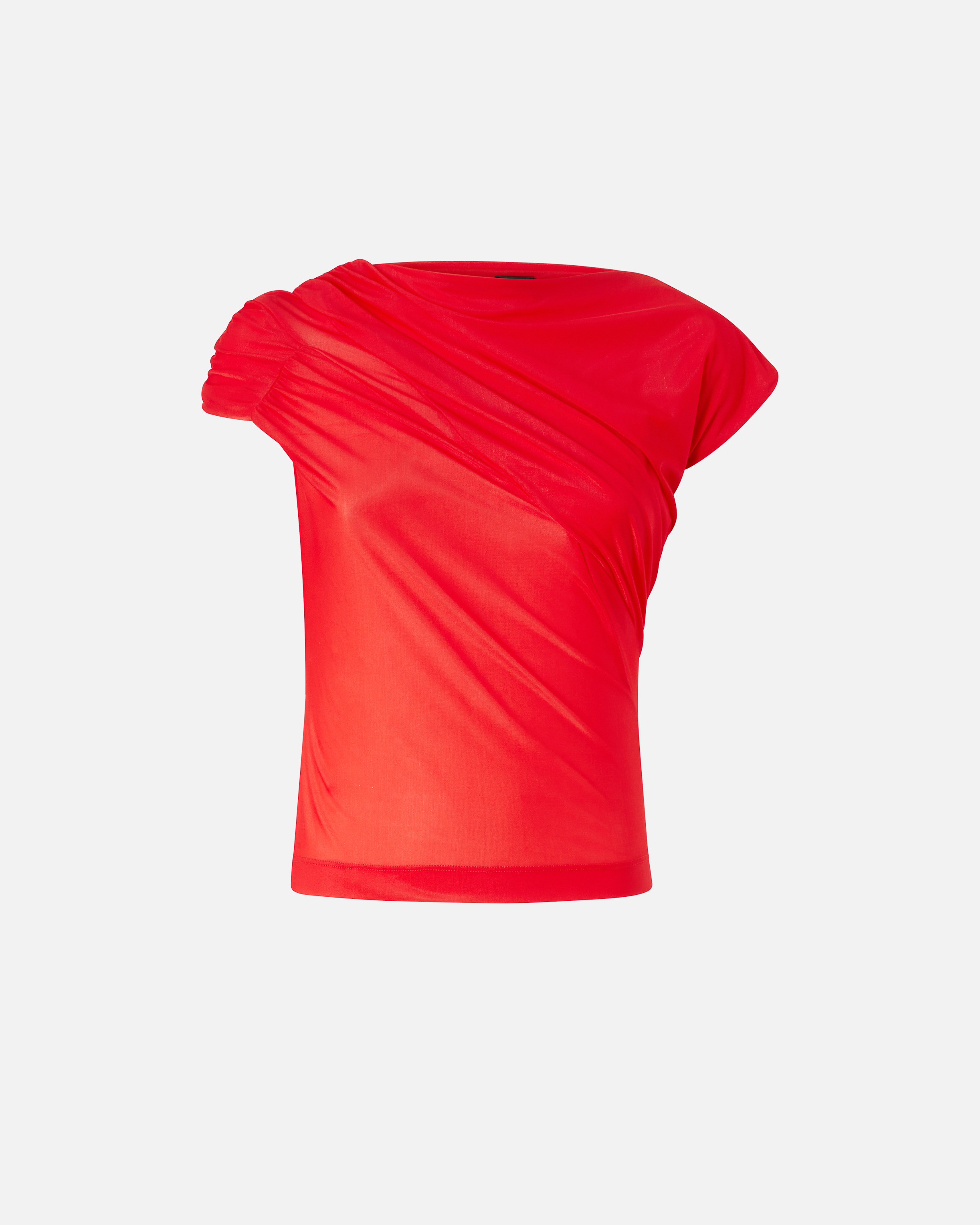 Pinko Asymmetric Sweater In Translucent Jersey In Formula1 Red