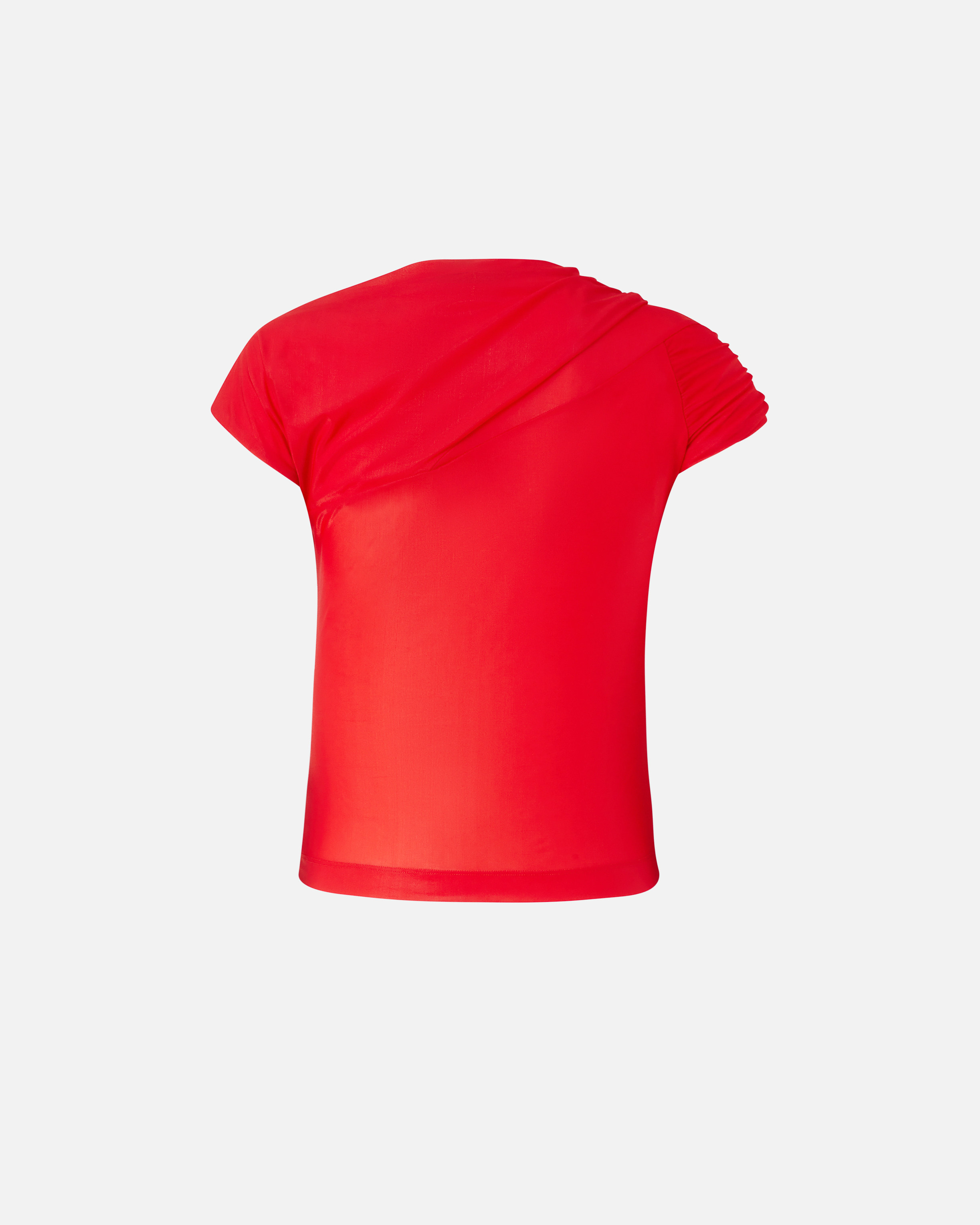 Pinko Asymmetric Sweater In Translucent Jersey In Formula1 Red