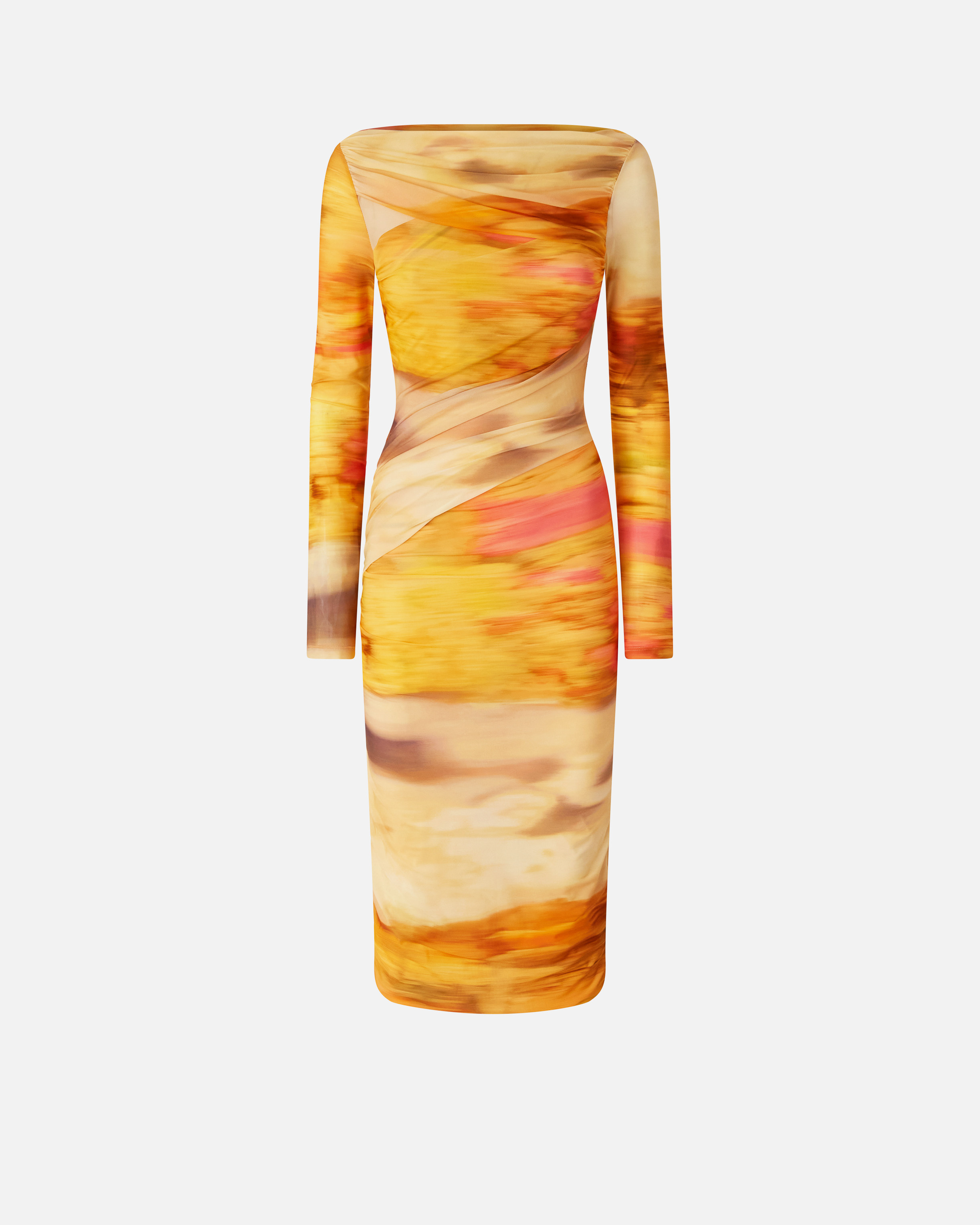 Pinko Beggin Dress In Multi. Beige/pink