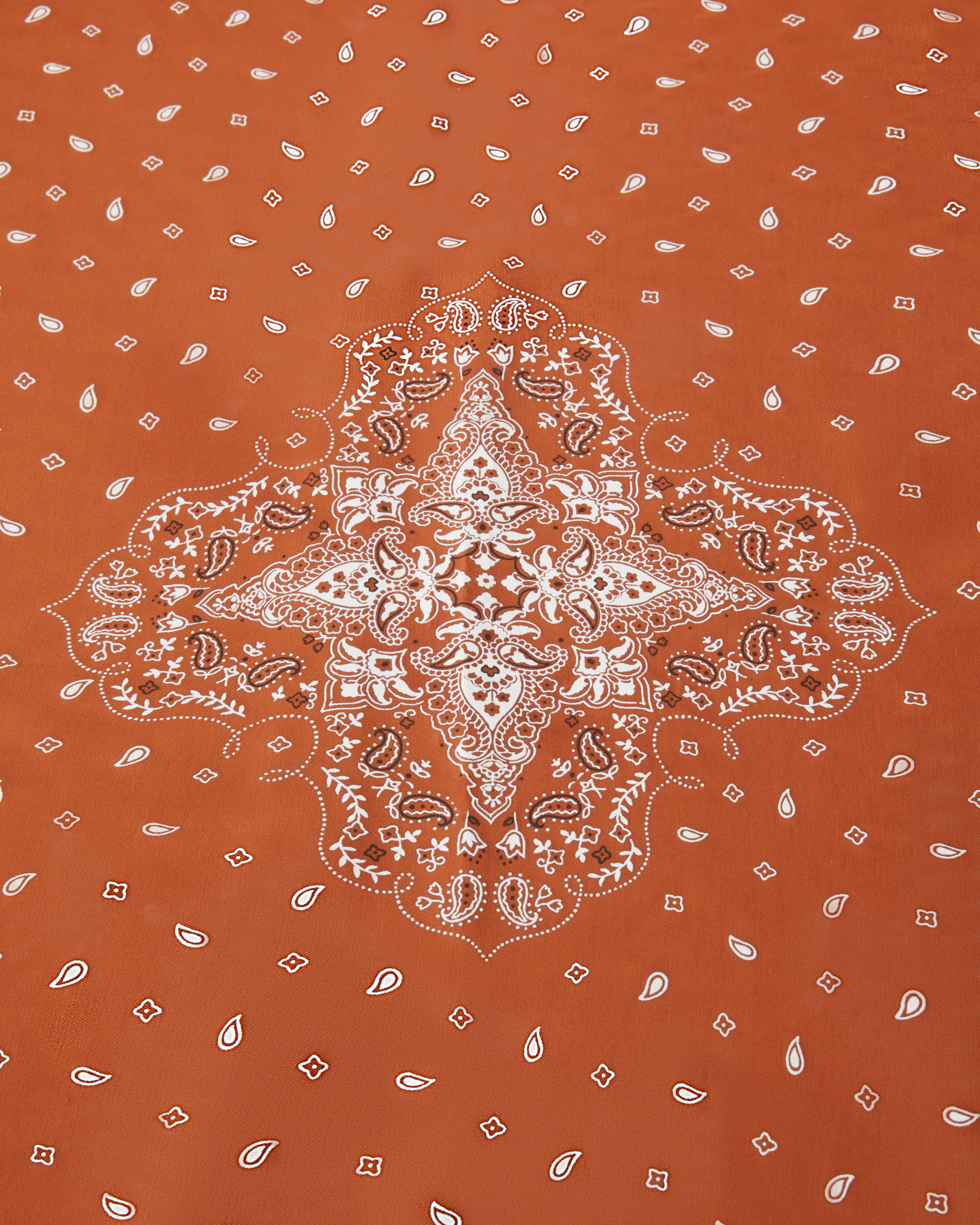 Pinko Intricate Patterned Orange And White Viscose Scarf