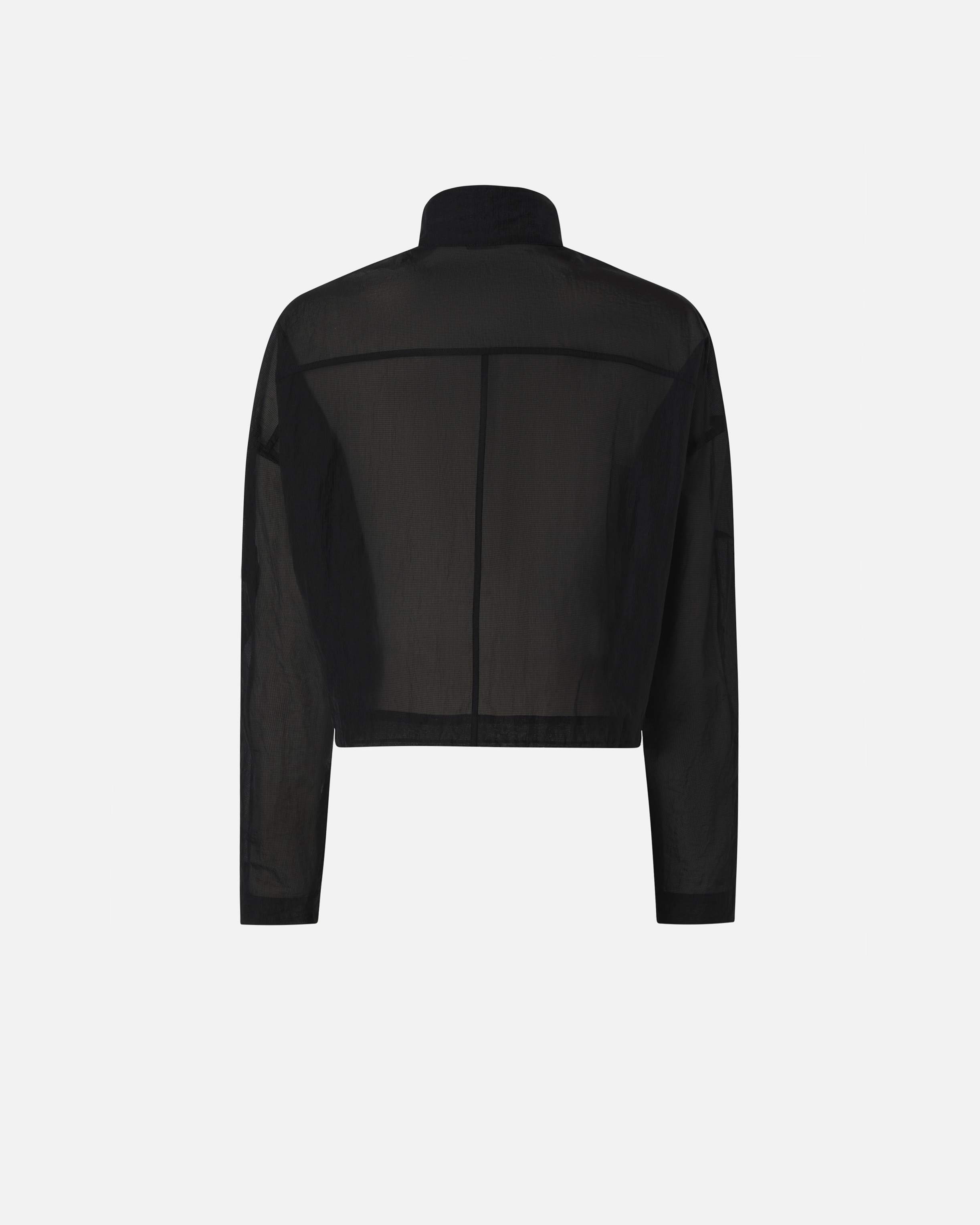 Pinko Short Jacket In Technical Organza-effect Fabric In Limo Black