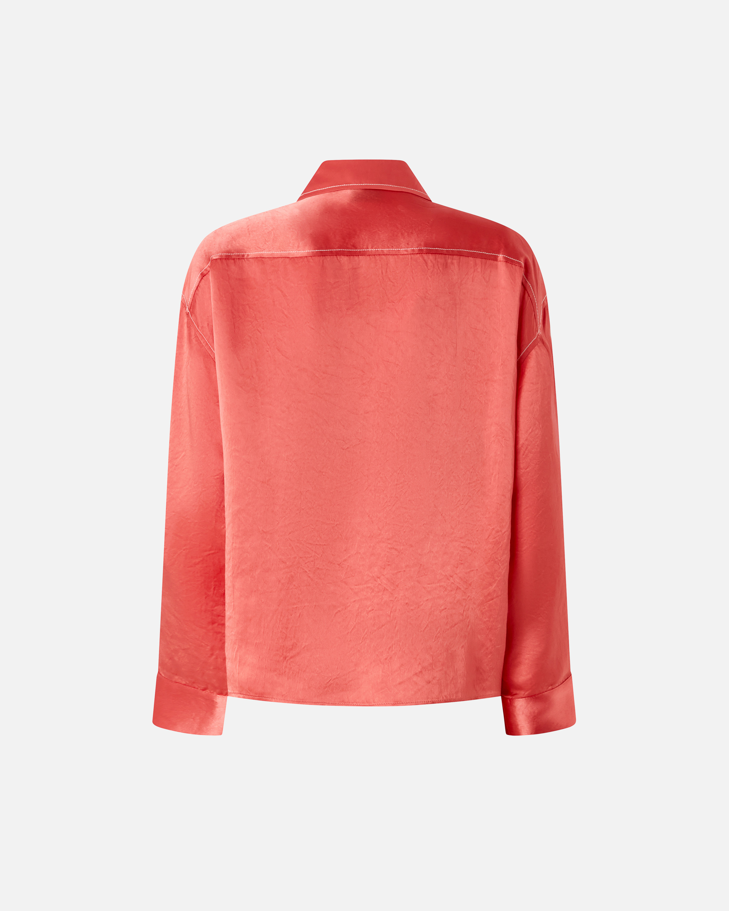 Pinko Flowing Satin Shirt With Small Pocket