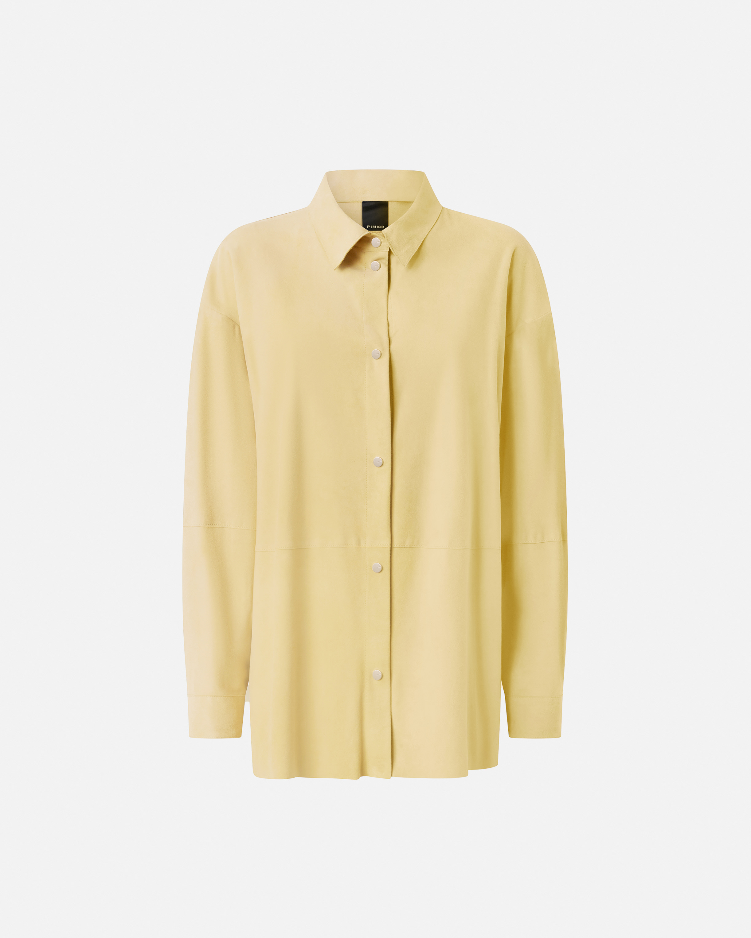 Pinko Ikebana Suede Over Shirt In Jaune Canna