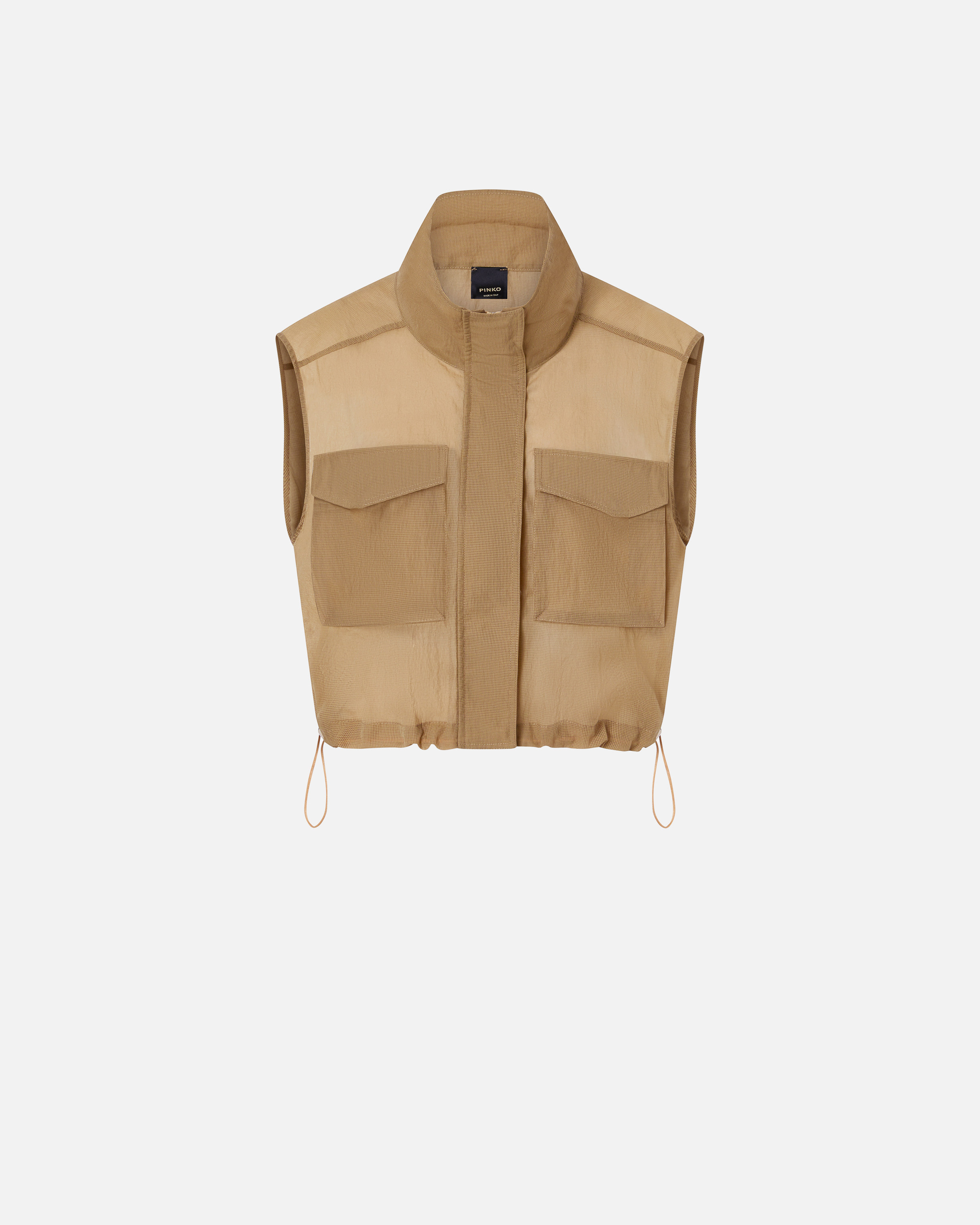 Pinko Sleeveless Vest In Marron Clair