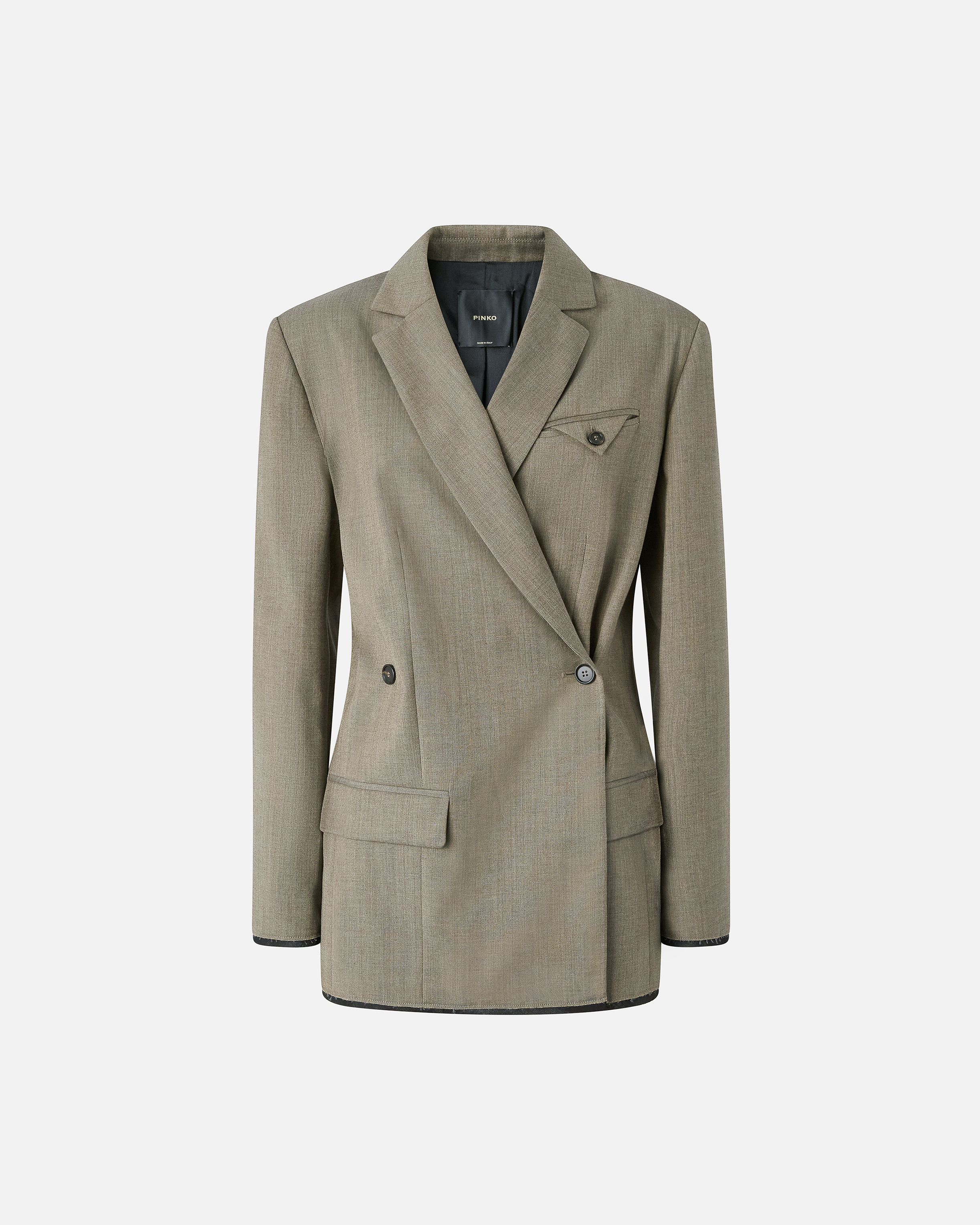 Pinko Tailored Blazer With Crisscross Closure In Flask Brown