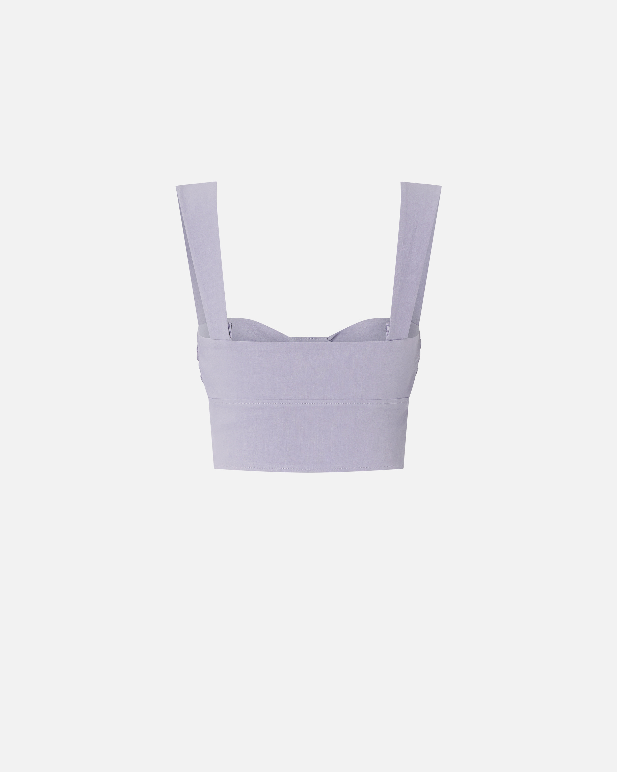 Pinko Ruched-detail Cropped Top In Purple, Chalk