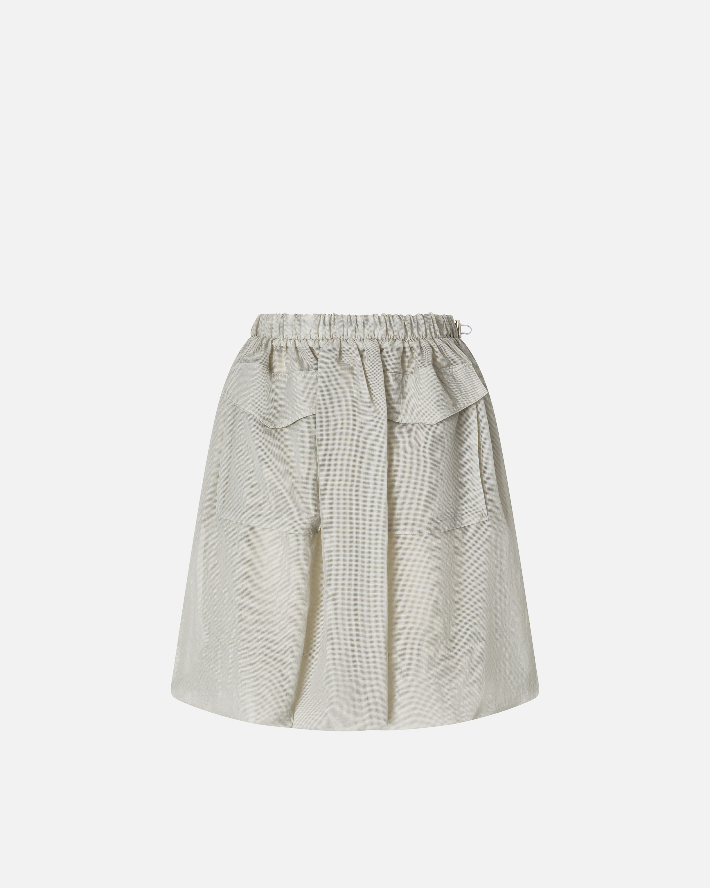 Pinko Lightweight Organza-effect Skirt With Pockets In Pearl Grey