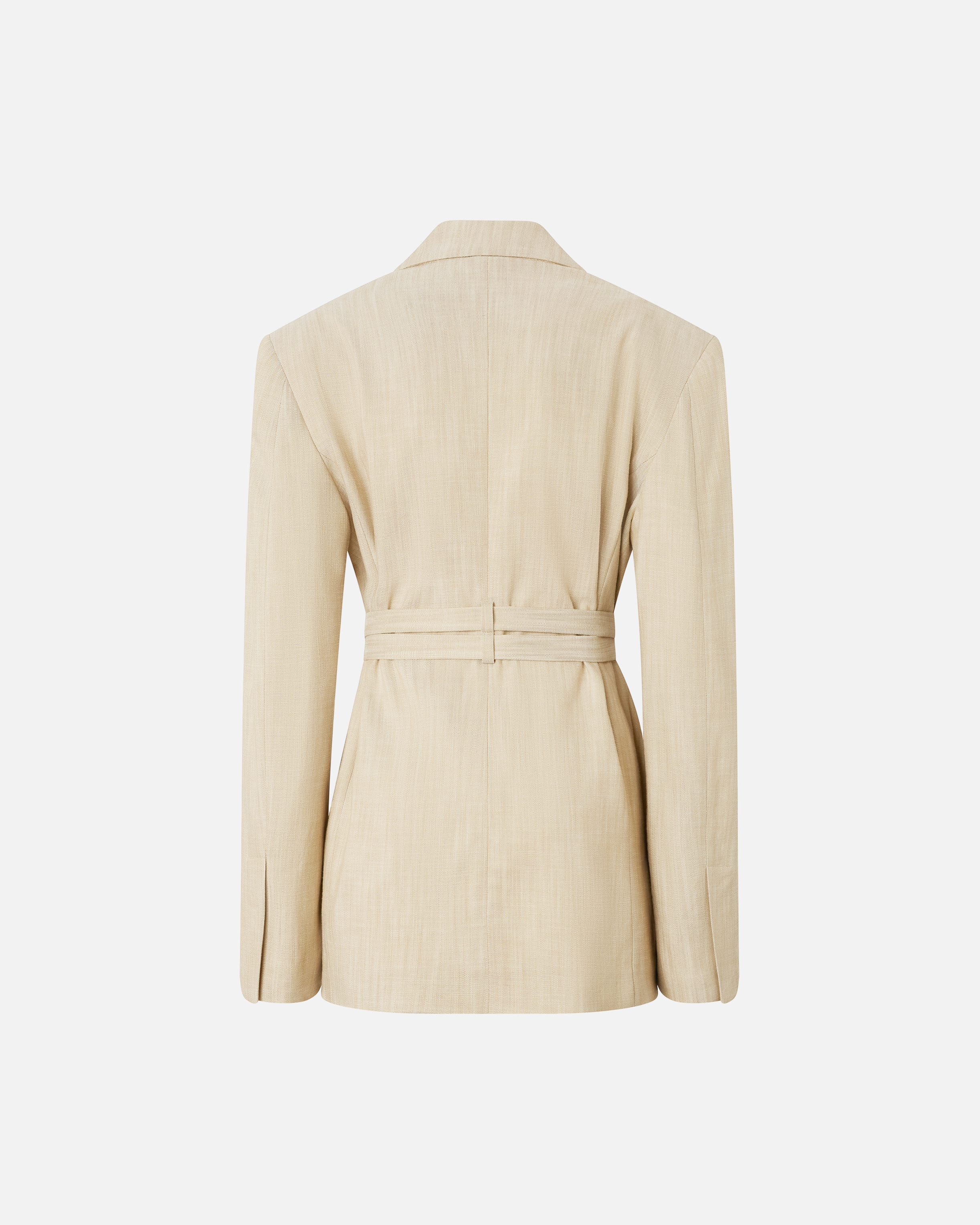 Pinko Belted Waist Blazer With Front Button Fastening In Beige-sabbia Ardente