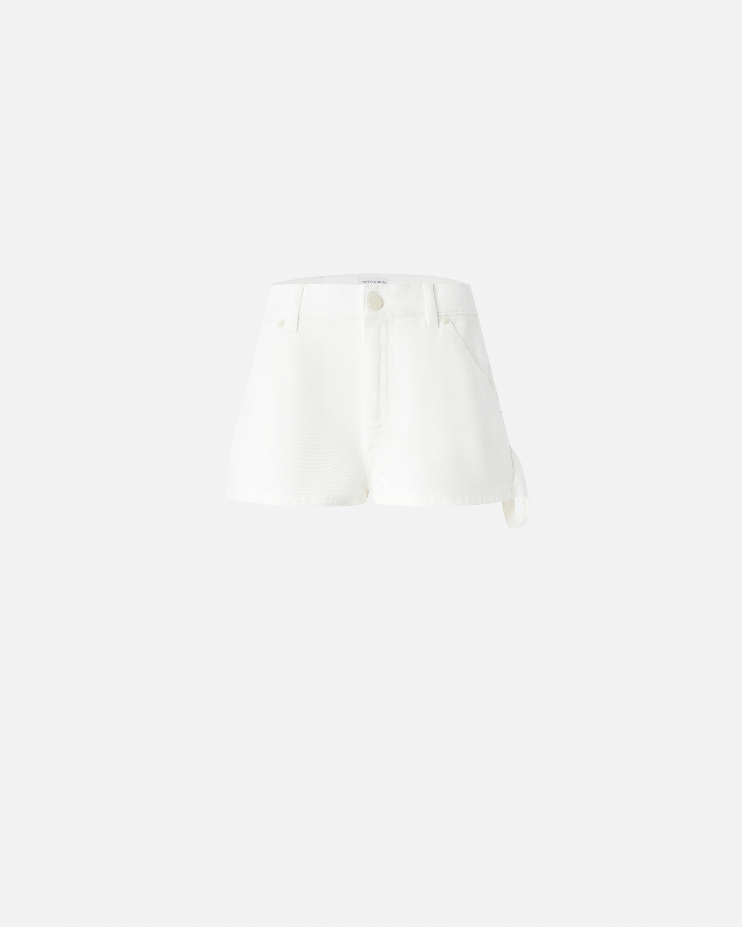 Pinko Workwear Shorts In Cotton Bull Fabric In White + White