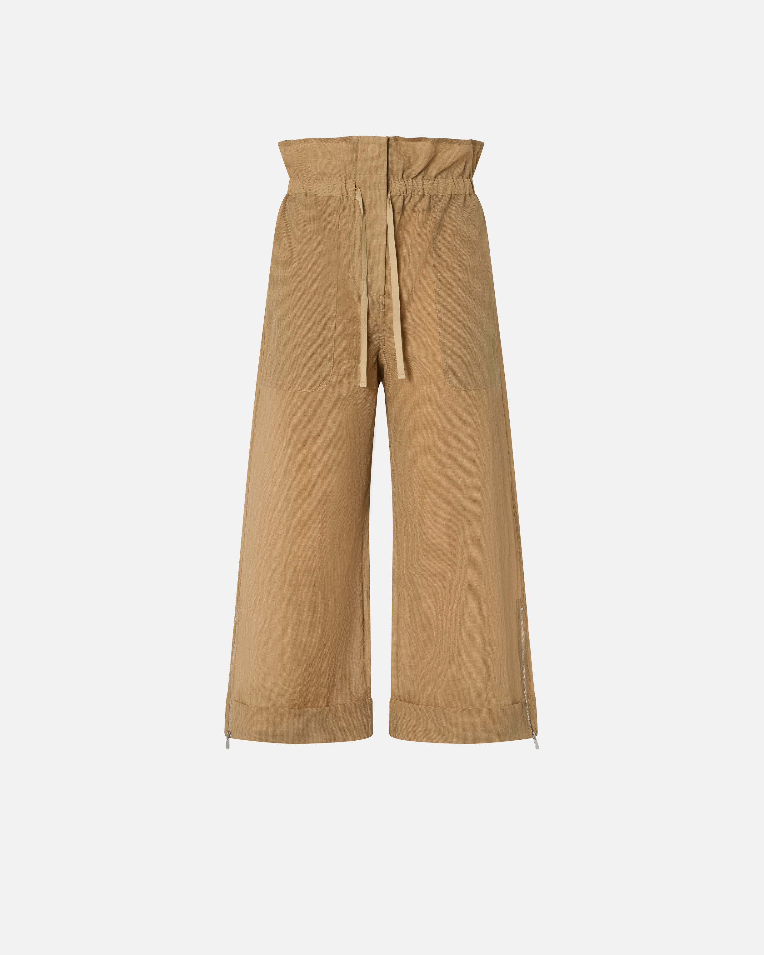 Pinko Wide Culotte Trousers In Light Fabric In Light Brown