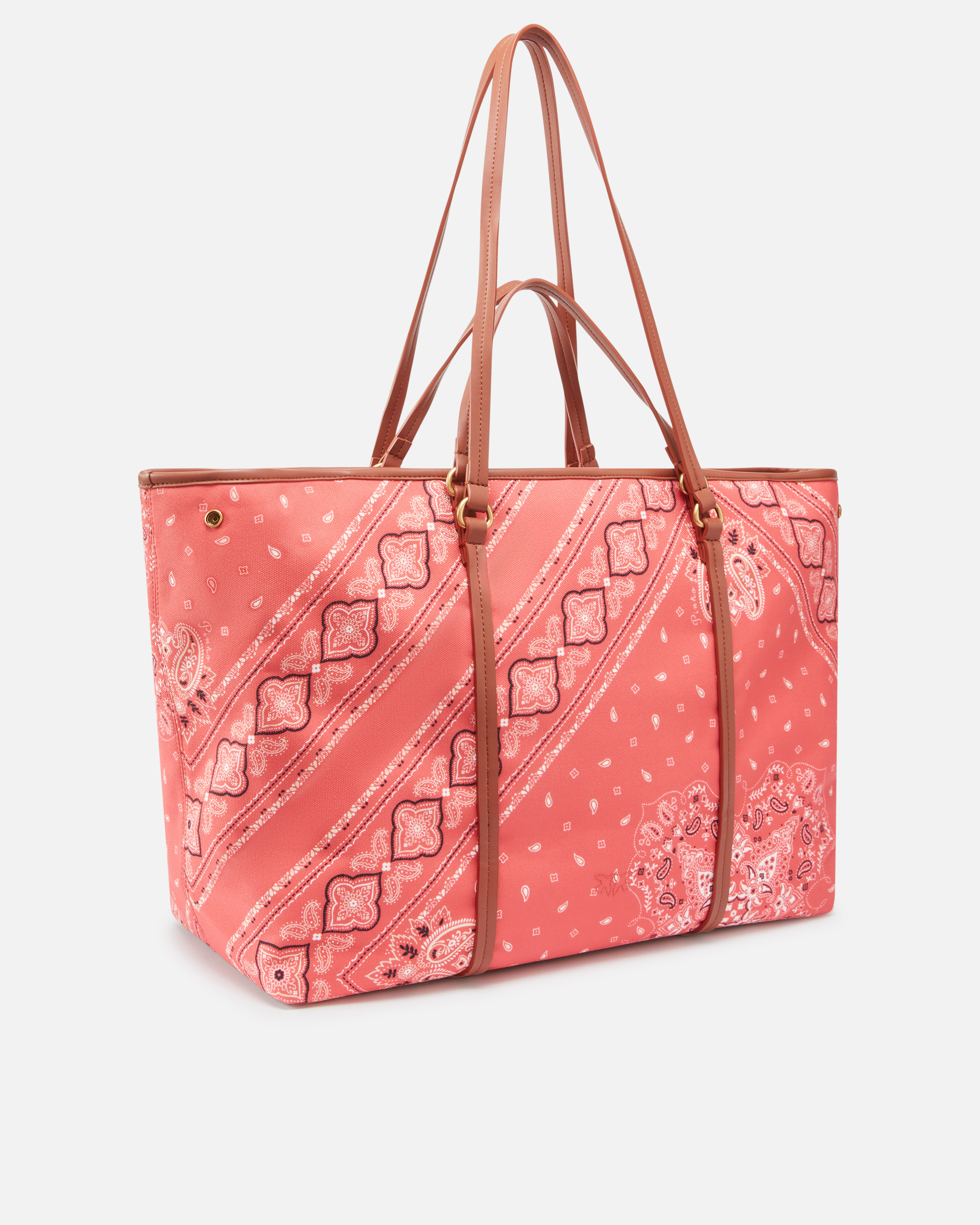 Pinko Maxi Double Handle Shopper Bag With Bandana Print