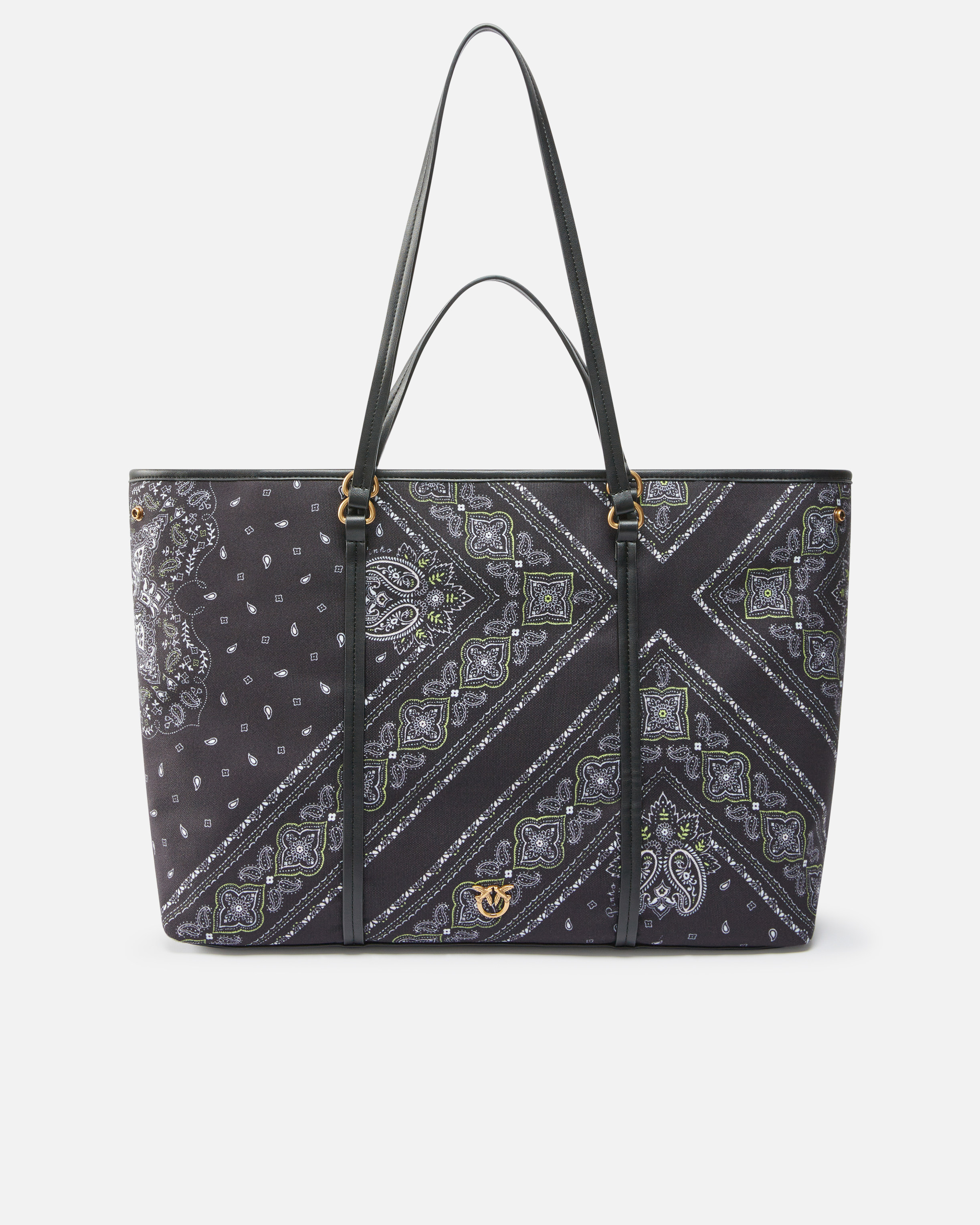 Pinko Maxi Double Handle Shopper Bag With Bandana Print