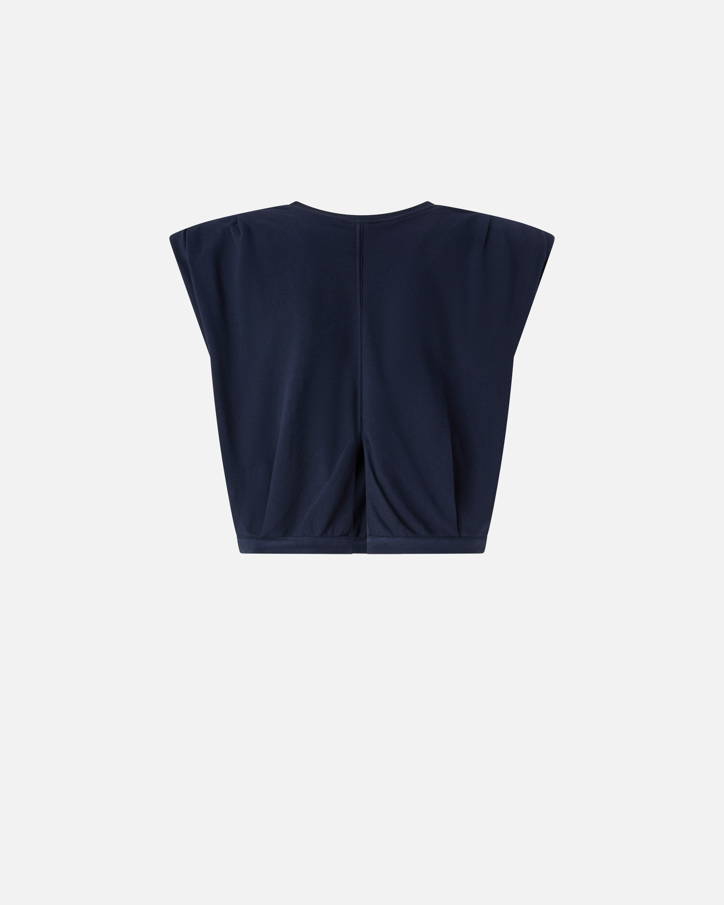 Pinko Sleeveless Crop Top In 100% Cotton In Bleu Abysse