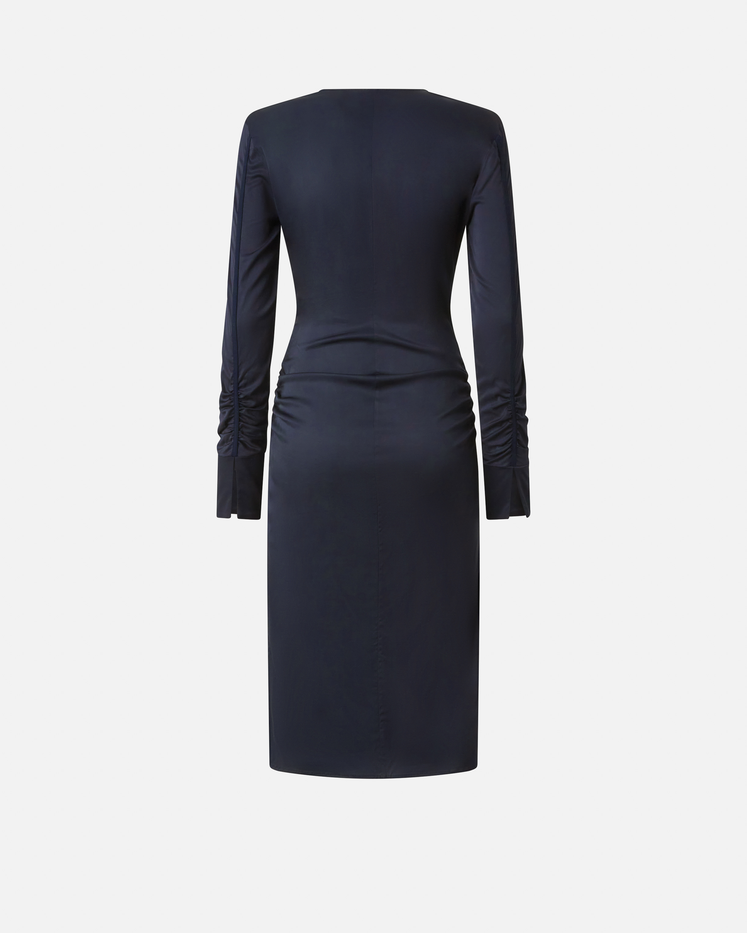 Pinko Ruched Midi Dress In Gloomy Blue