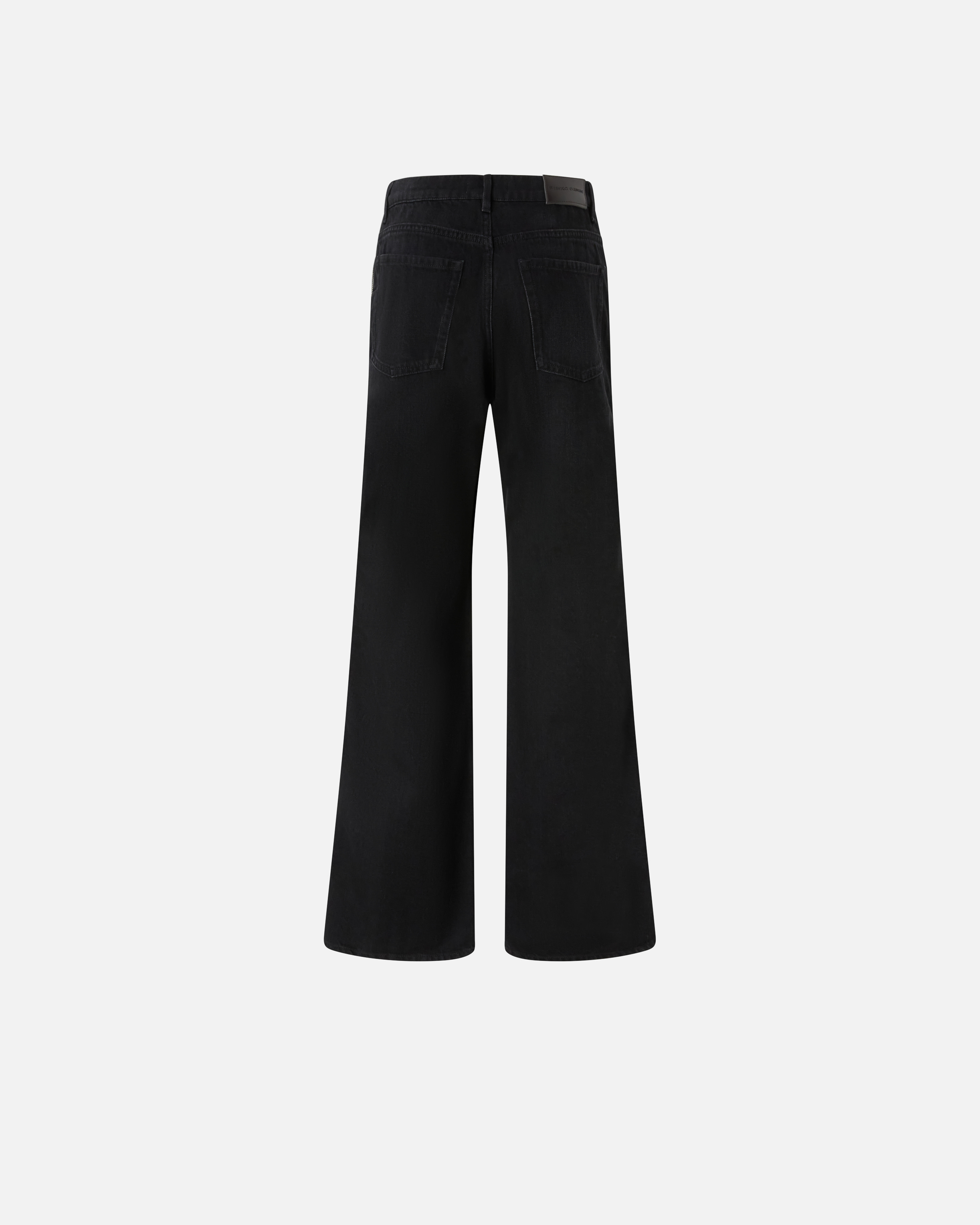 Pinko Wide-leg Jeans With Side Zips In Nero Limousine