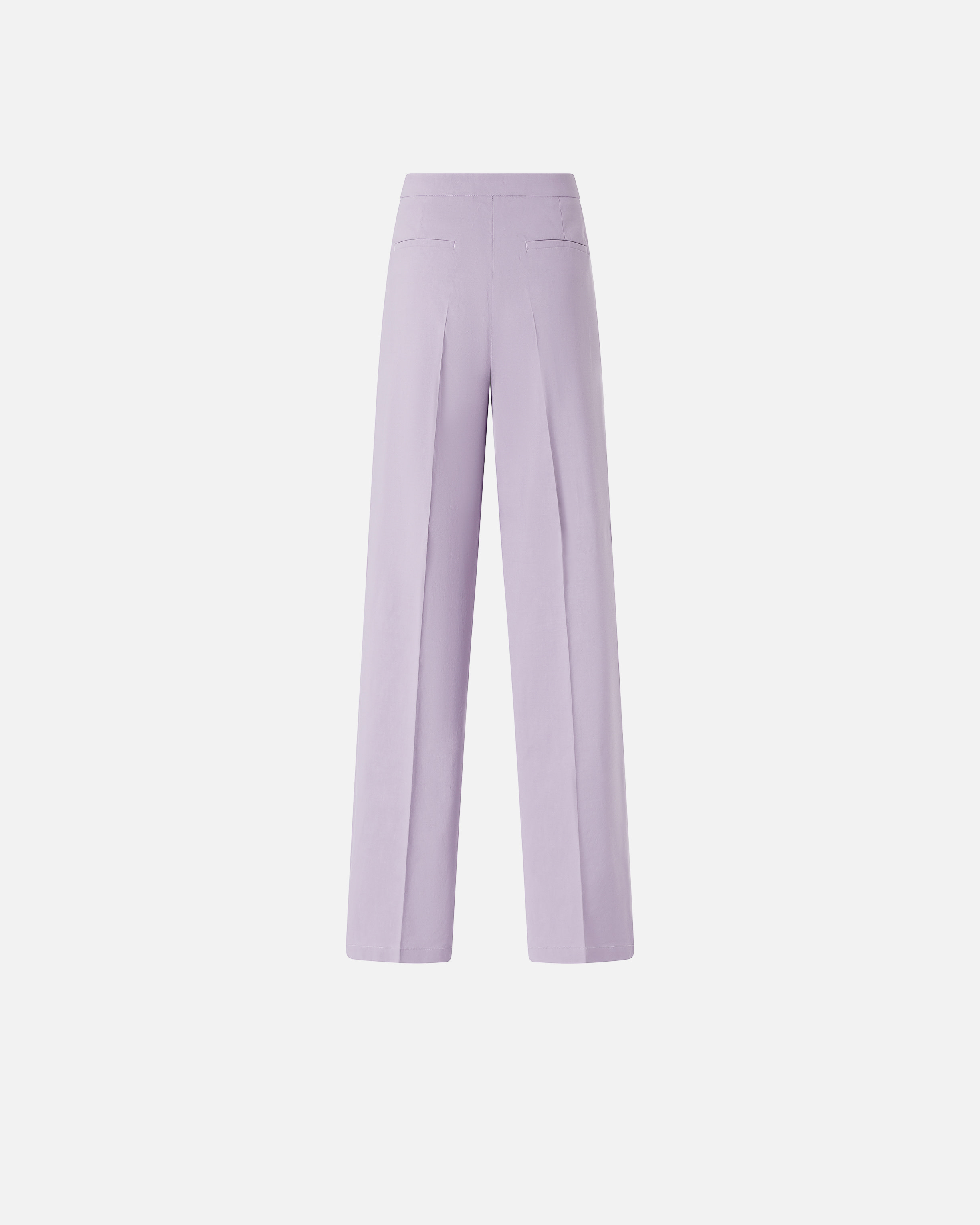 Pinko Stretch Linen Trousers With Crease In Purple, Chalk