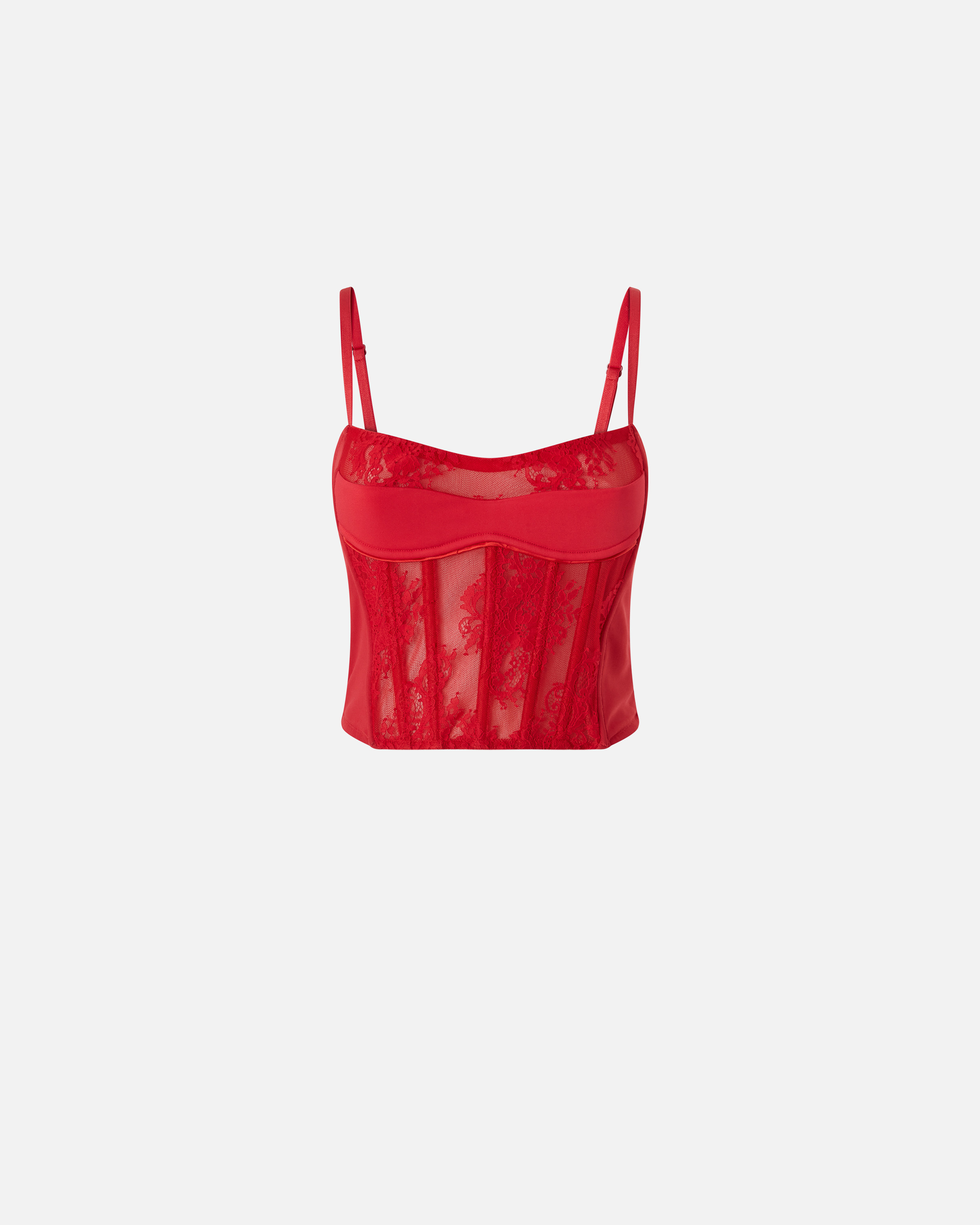 Pinko Lace Corset In Lively Red