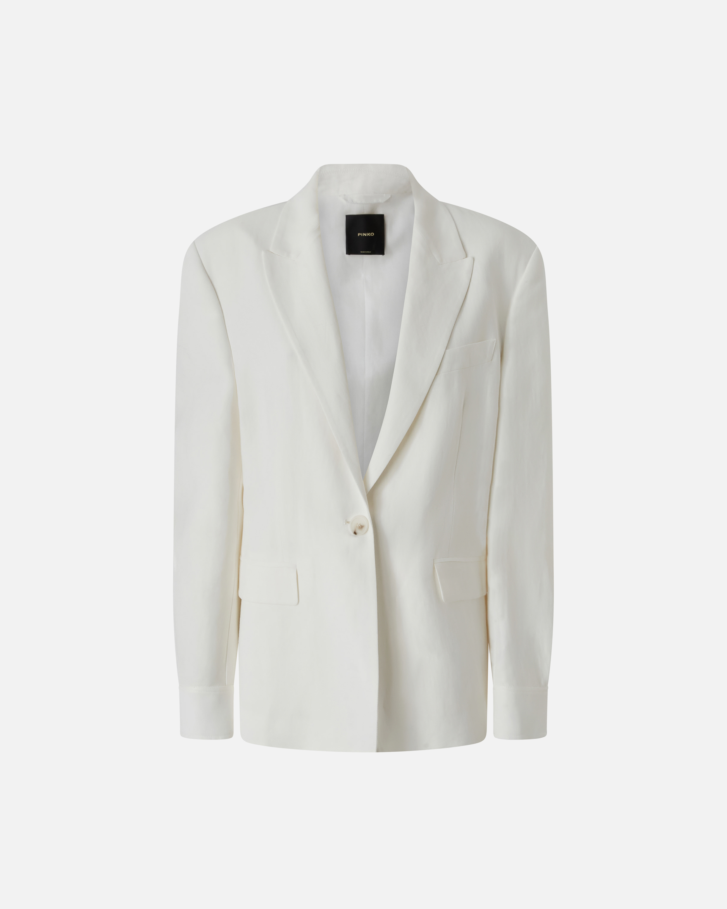 Pinko Tailored White Blazer With Adjustable Strap Detail In Snow White