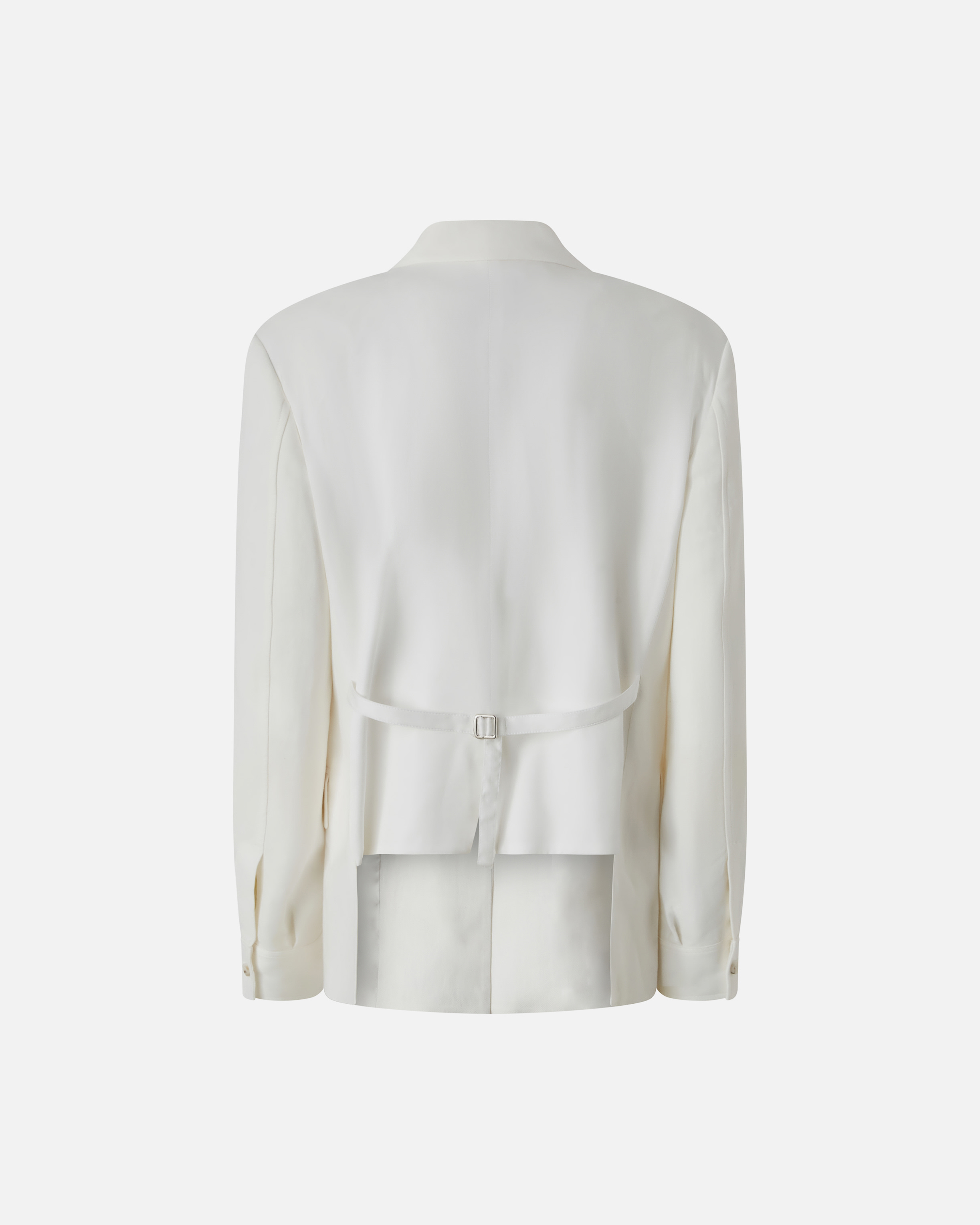Pinko Tailored White Blazer With Adjustable Strap Detail In Snow White