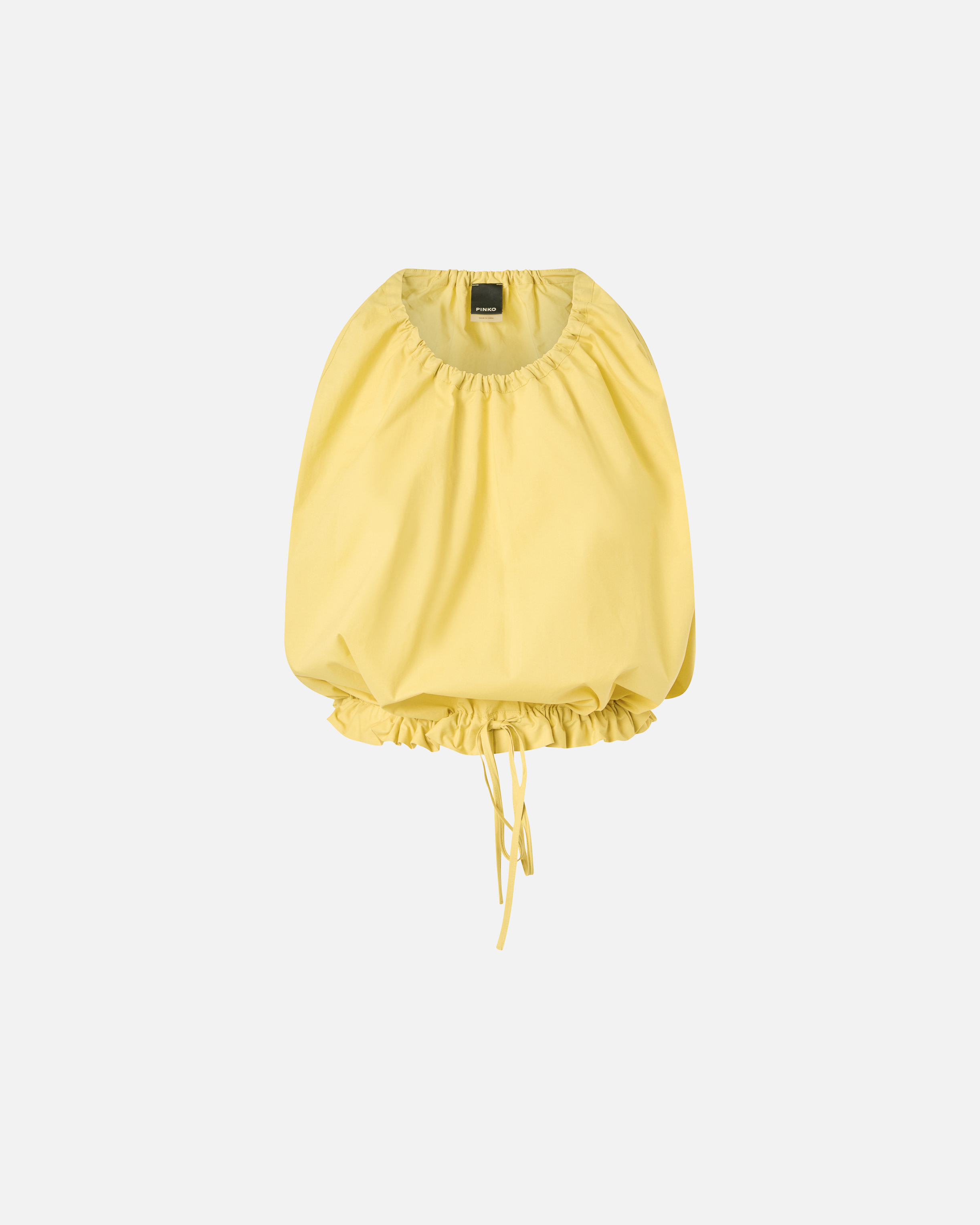 Pinko Top Ample Sans Manches En Popeline In Rattan Yellow