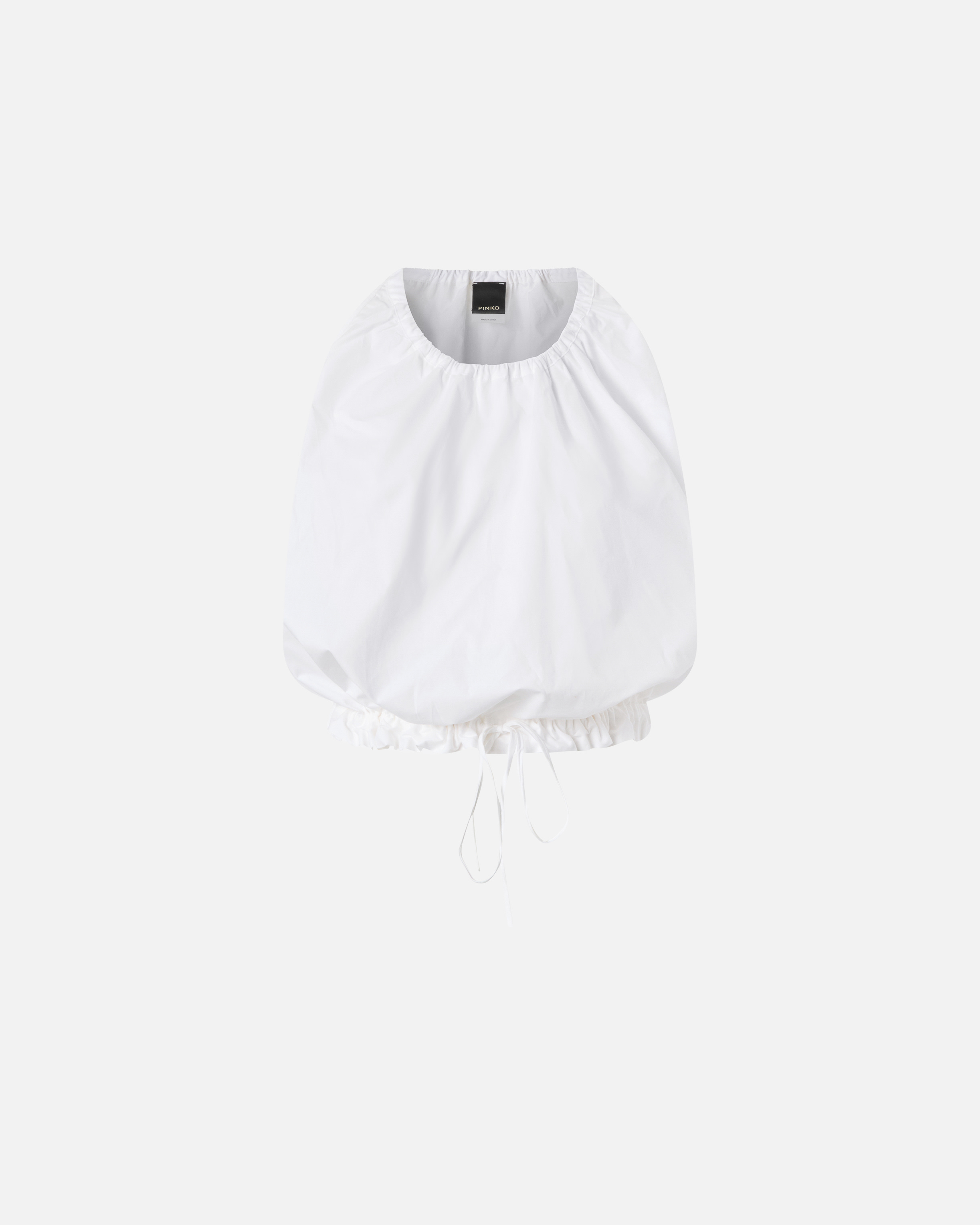 Pinko Top Ample Sans Manches En Popeline In Bianco Brill.