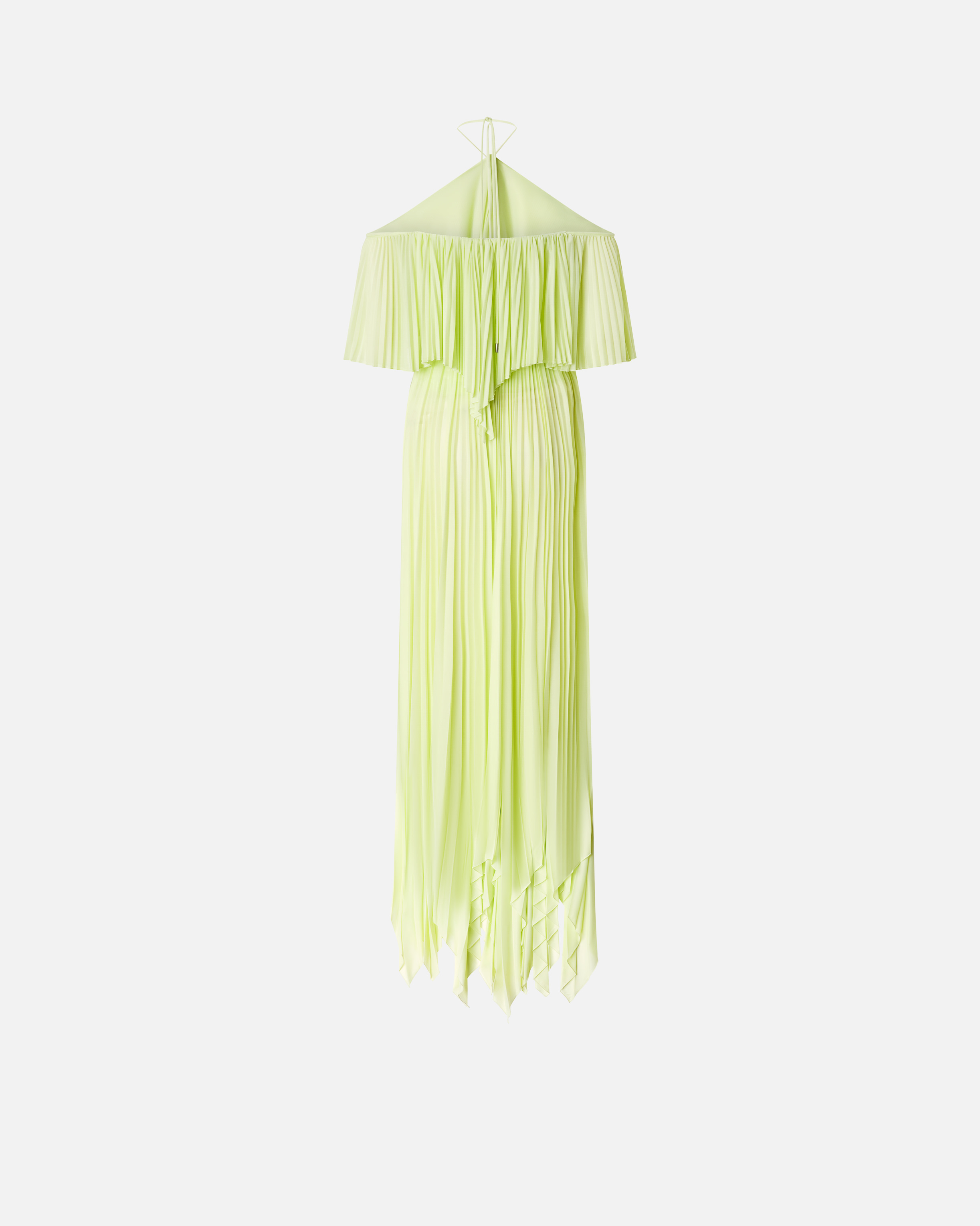 Pinko Long Formal Dress In Light Pleated Jersey In Pale Green