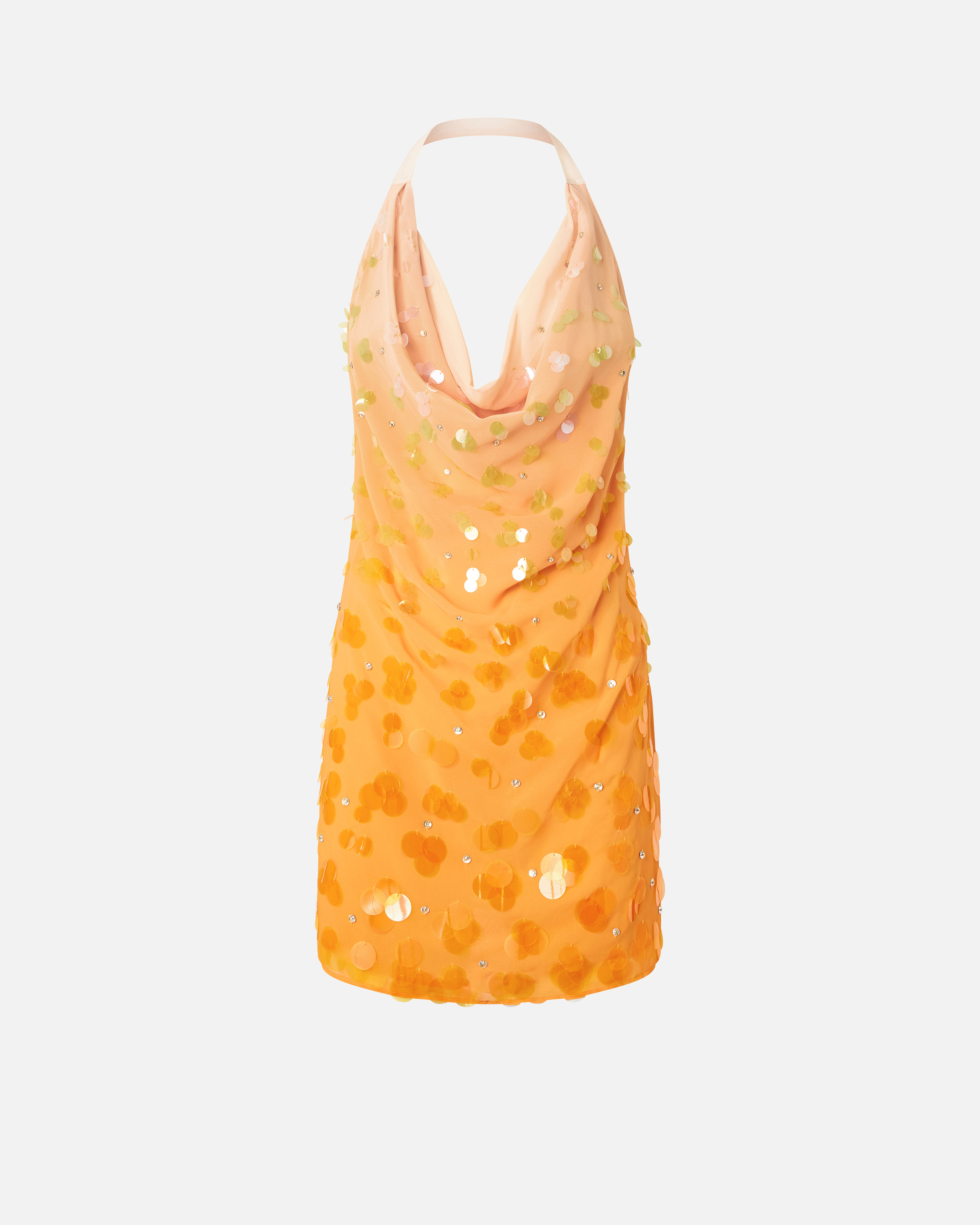 Pinko Sequinned Mini Dress In Mult. Orange/yellow