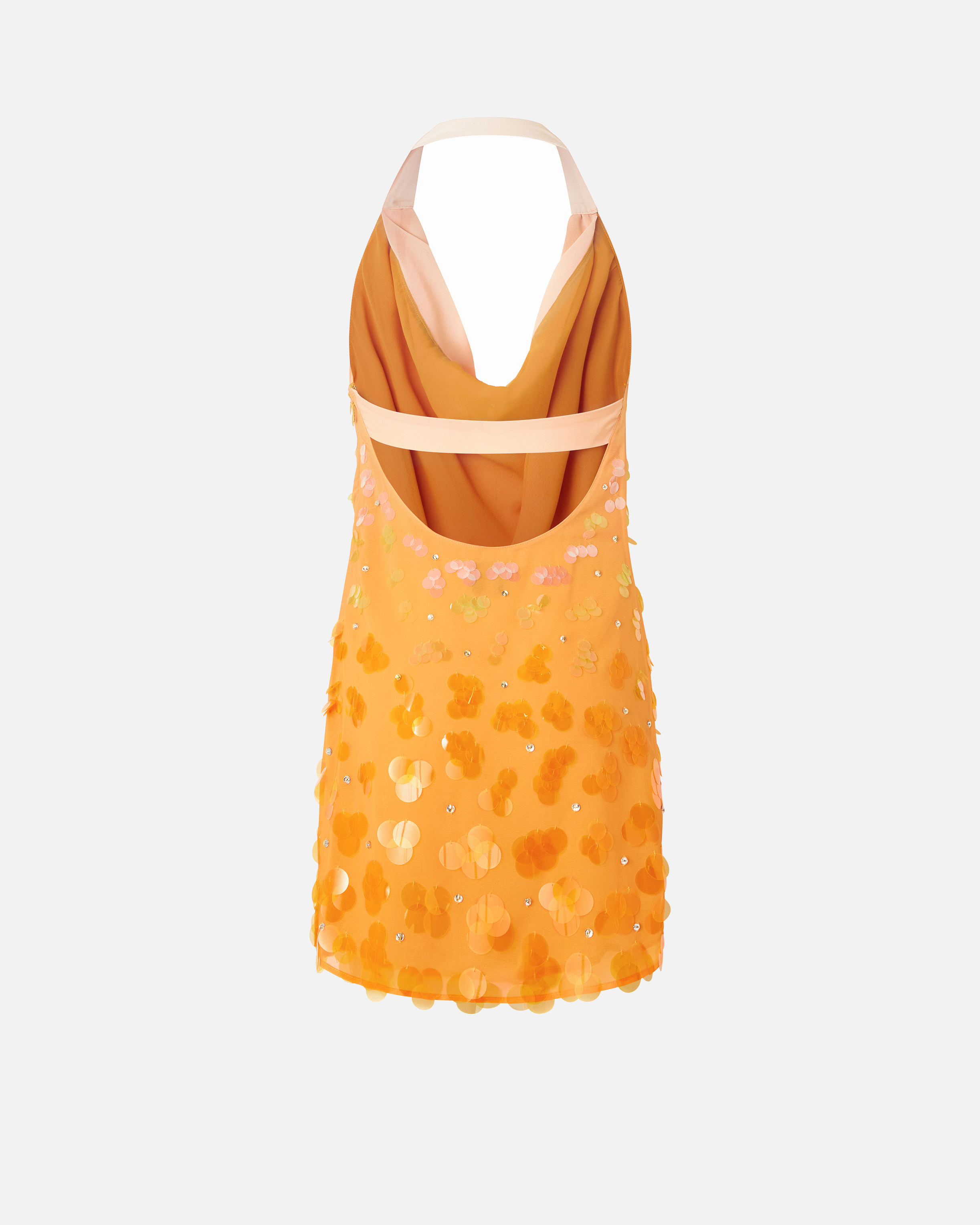 Pinko Sequinned Mini Dress In Mult. Orange/yellow