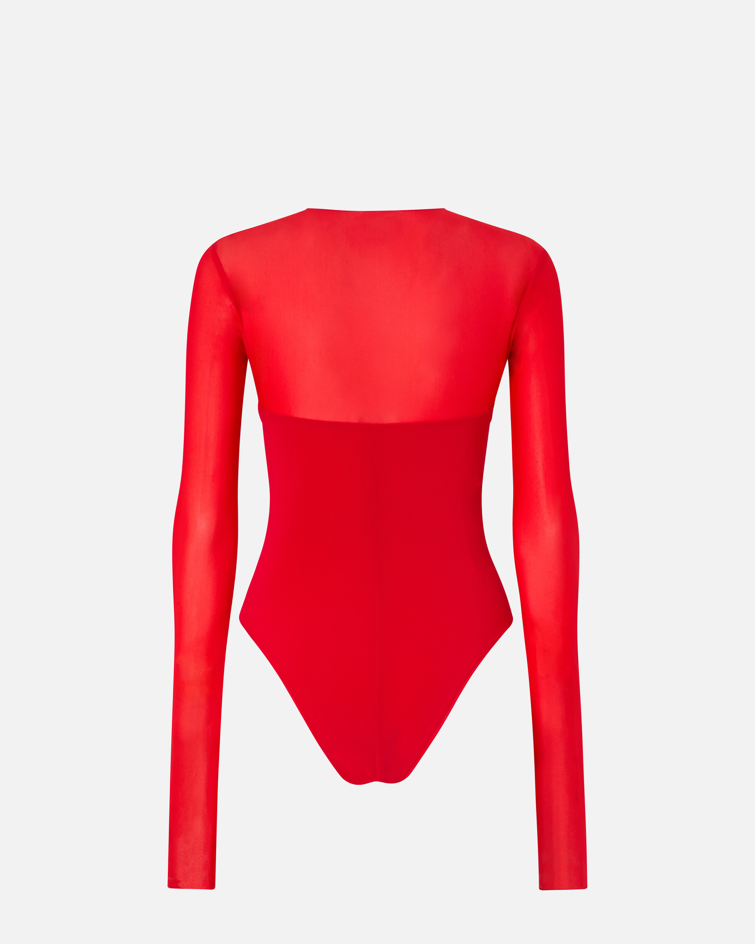 Pinko Long-sleeved Bodysuit In Lively Red