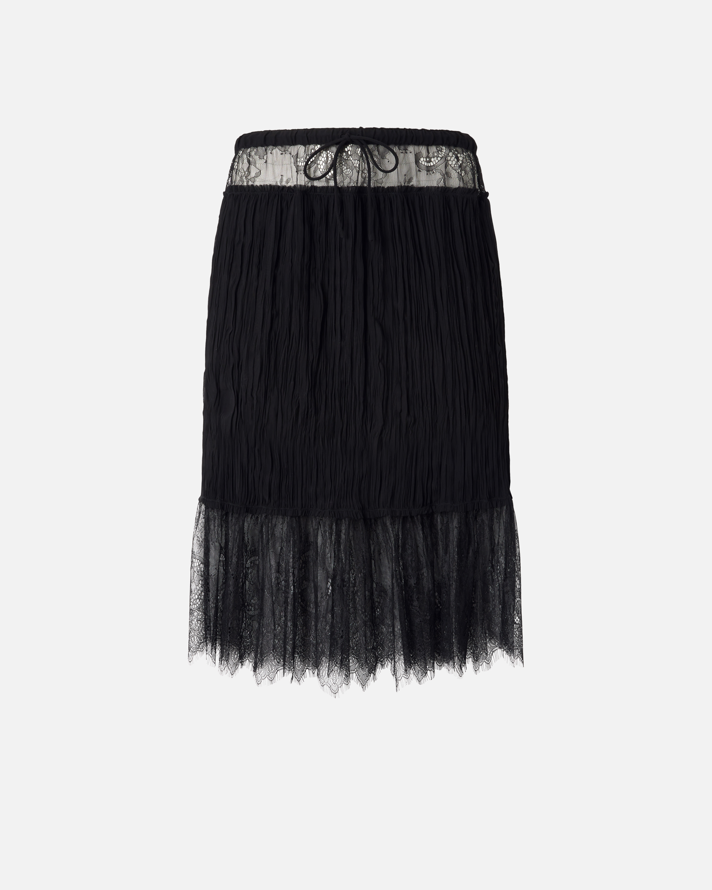 Gathered knee-length skirt with lace PINKO → Shop Online