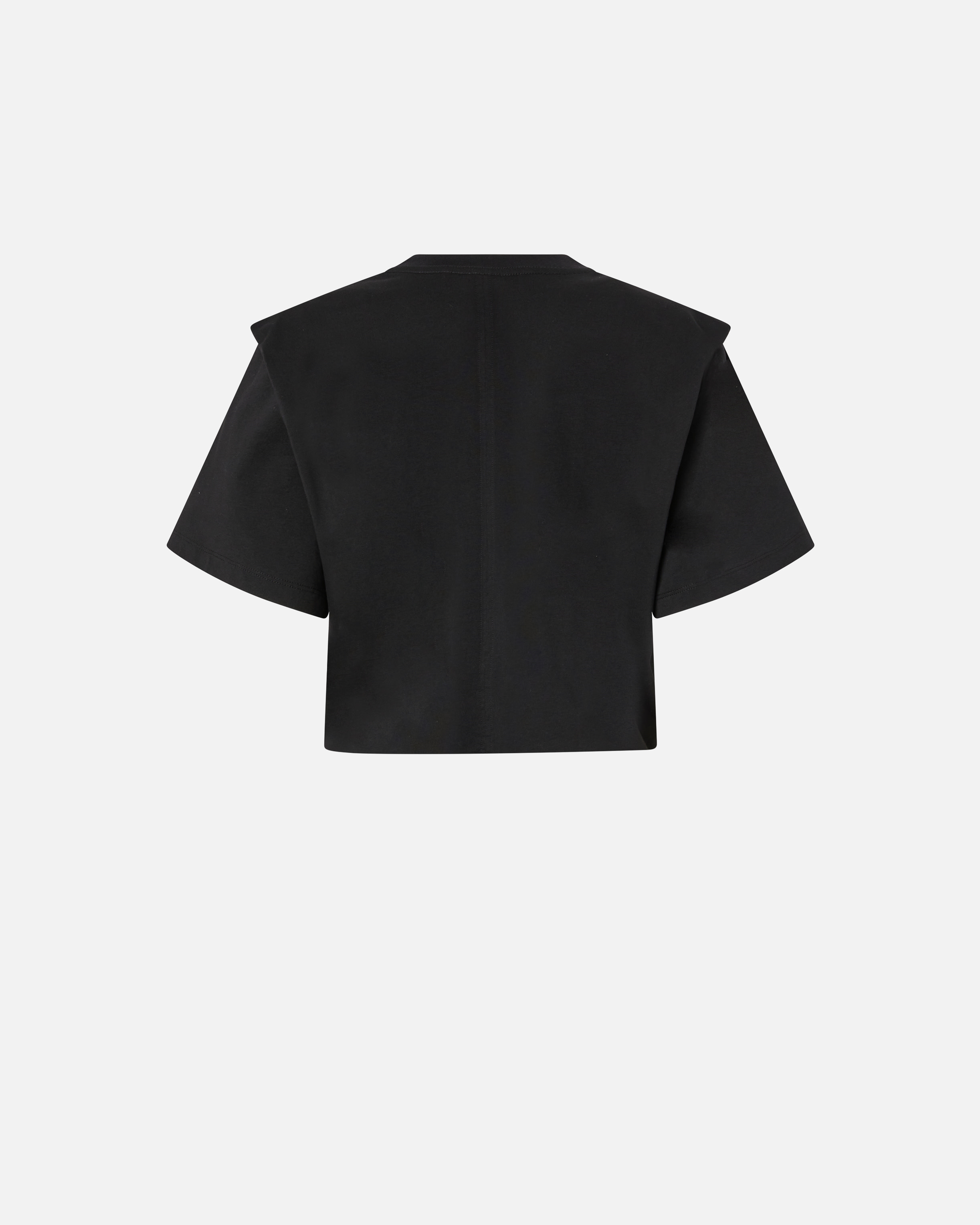 Pinko Short T-shirt With Knot In Front In Limo Black