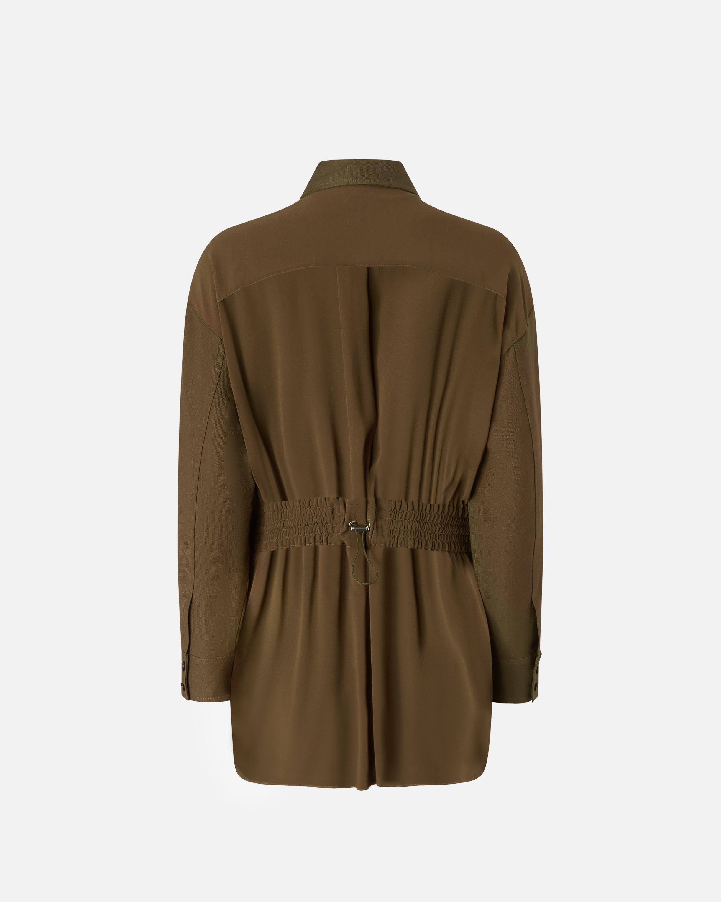 Pinko Lightweight Shacket With Pockets In Green Old England