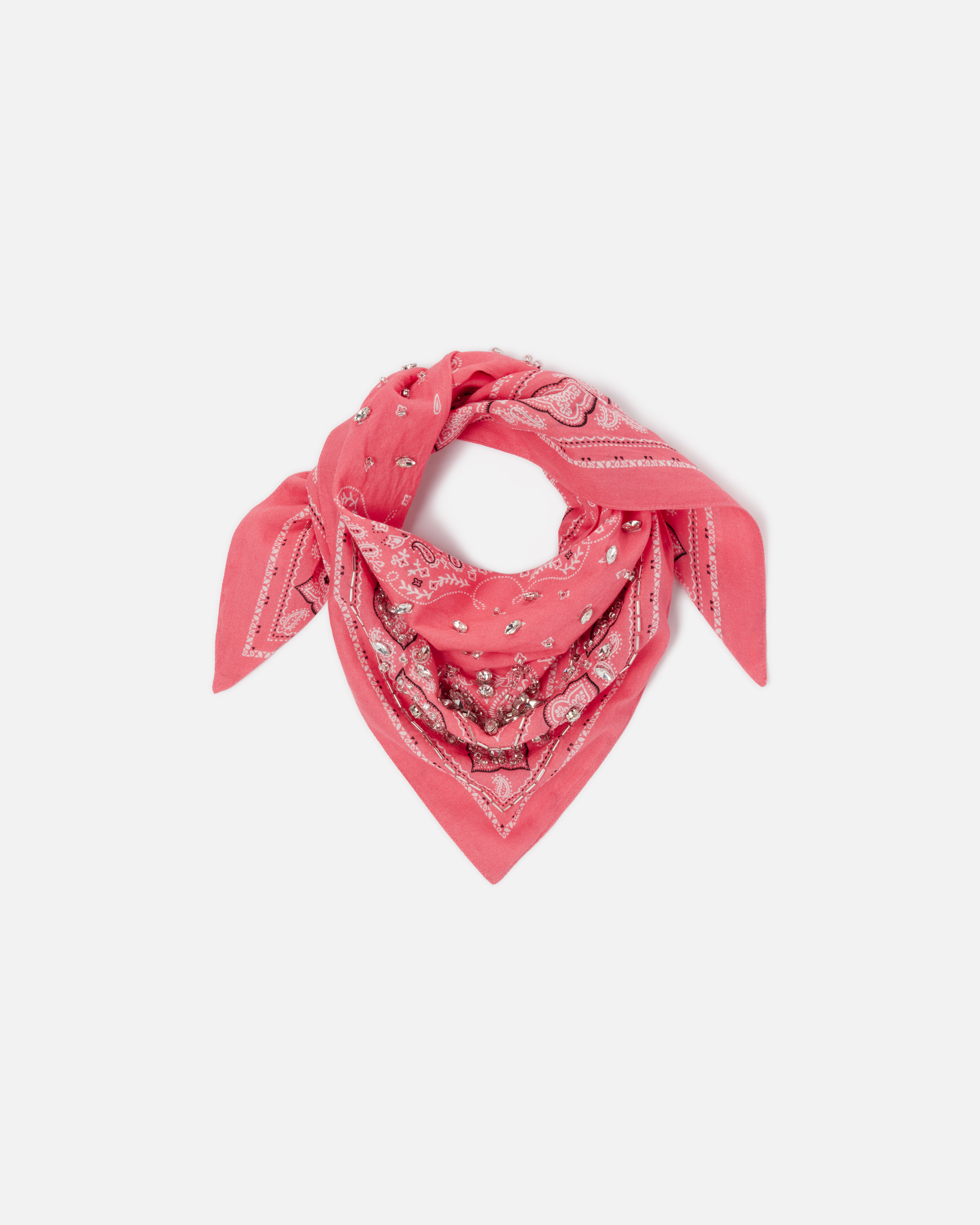 Pinko Cotton Bandana With Crystal Embroidery