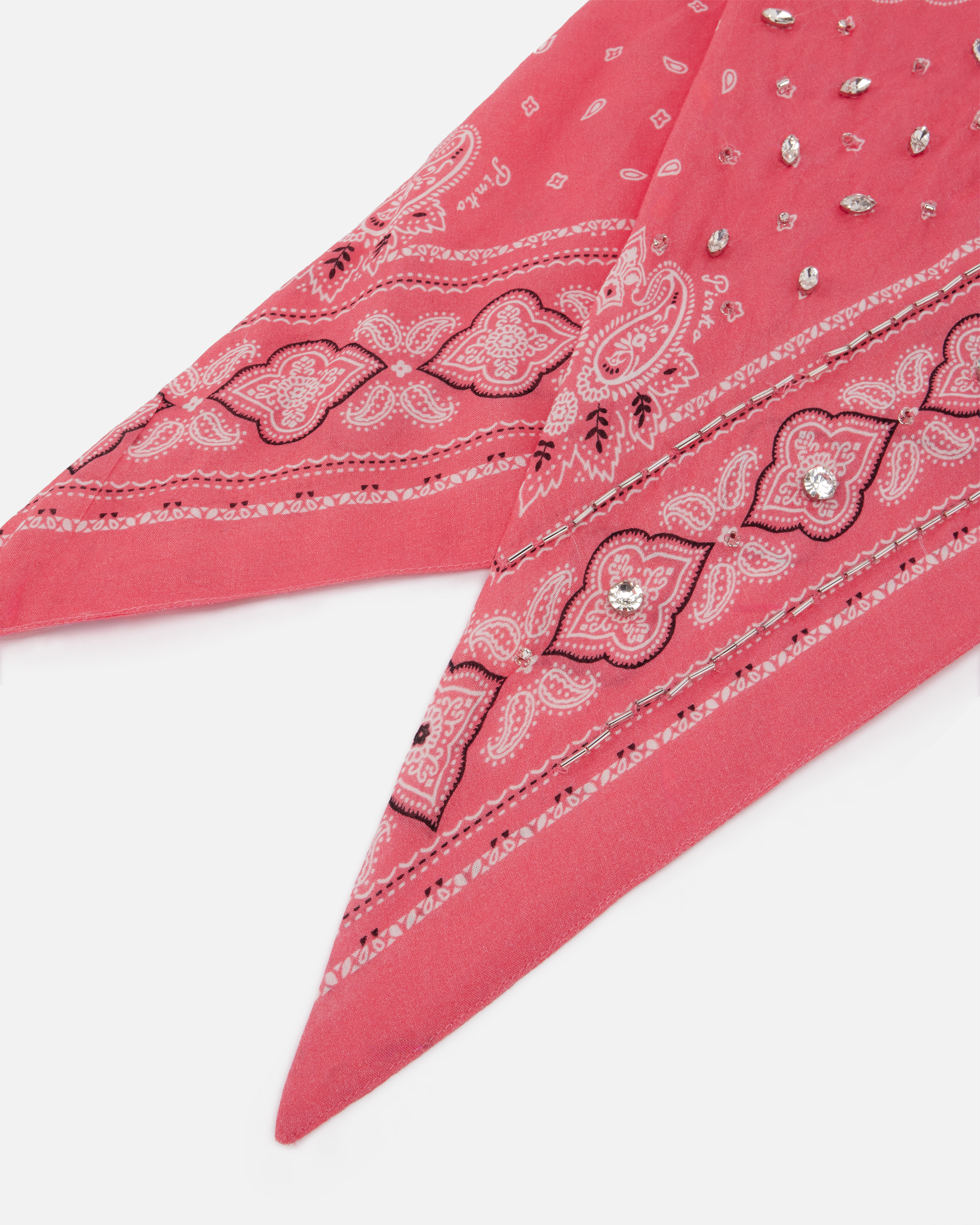 Pinko Cotton Bandana With Crystal Embroidery