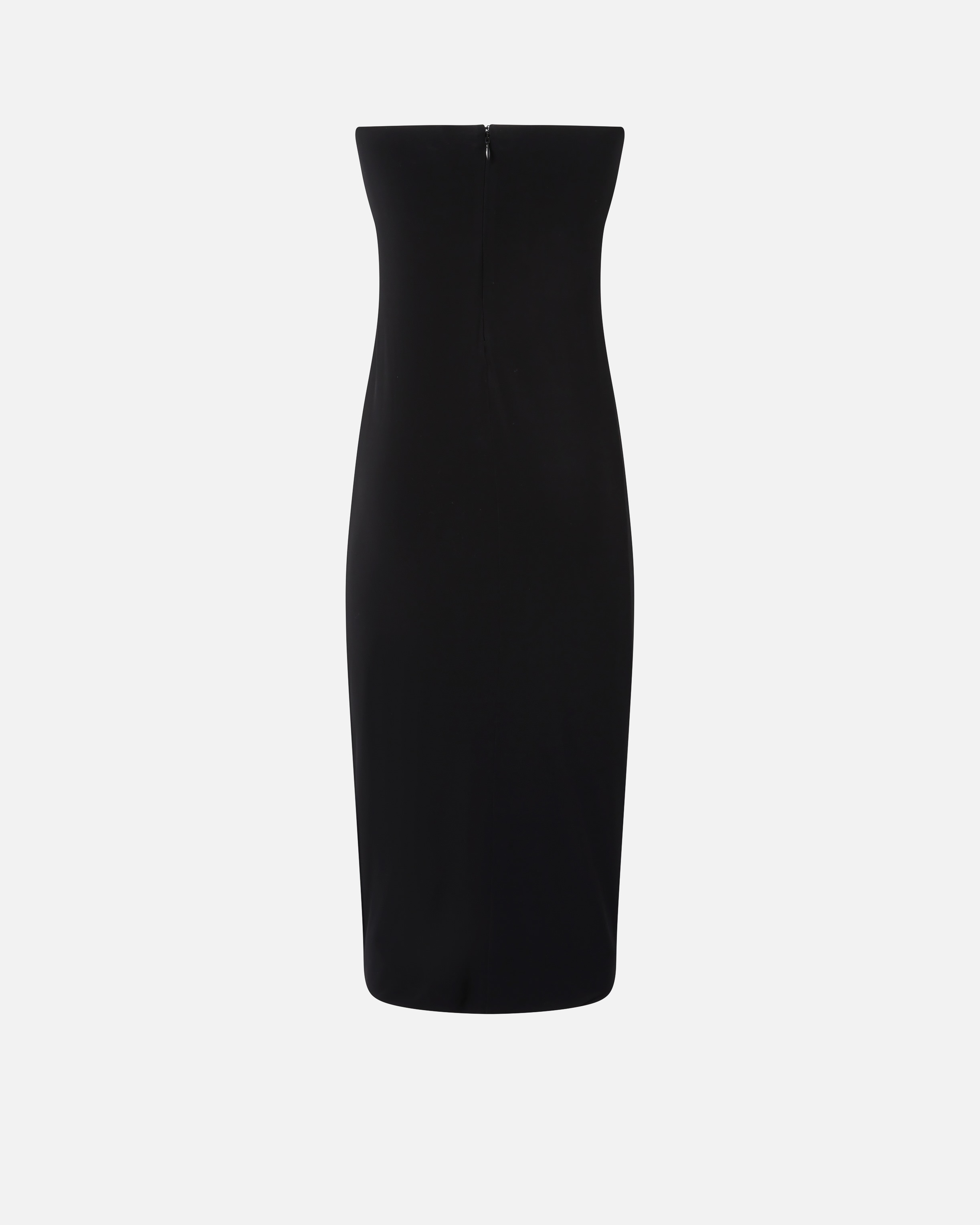 Pinko Evening Midi Dress With Contoured Neckline In Noir Limousine