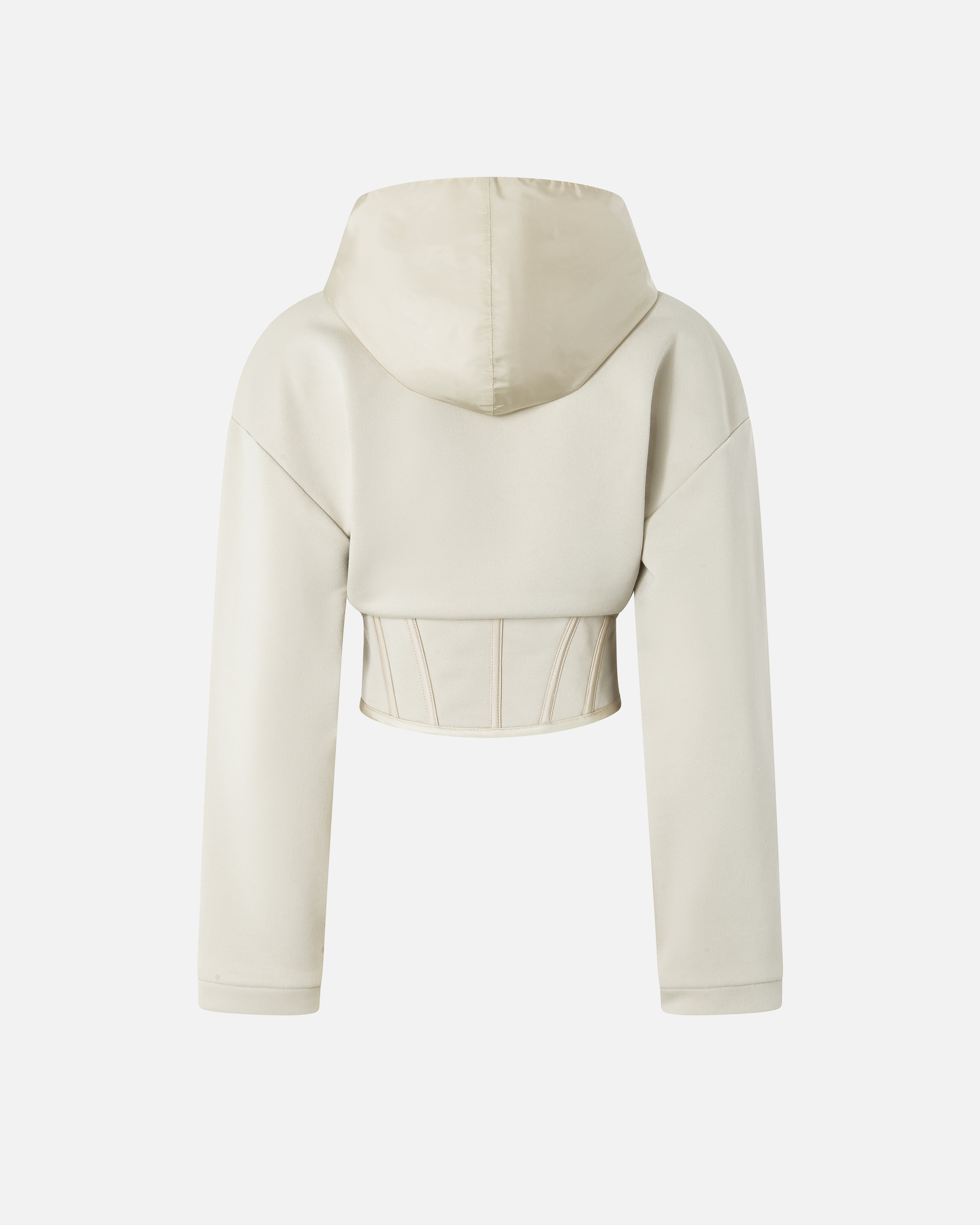 Pinko Bustier Sweatshirt With Hood And Zip In Blanc Os