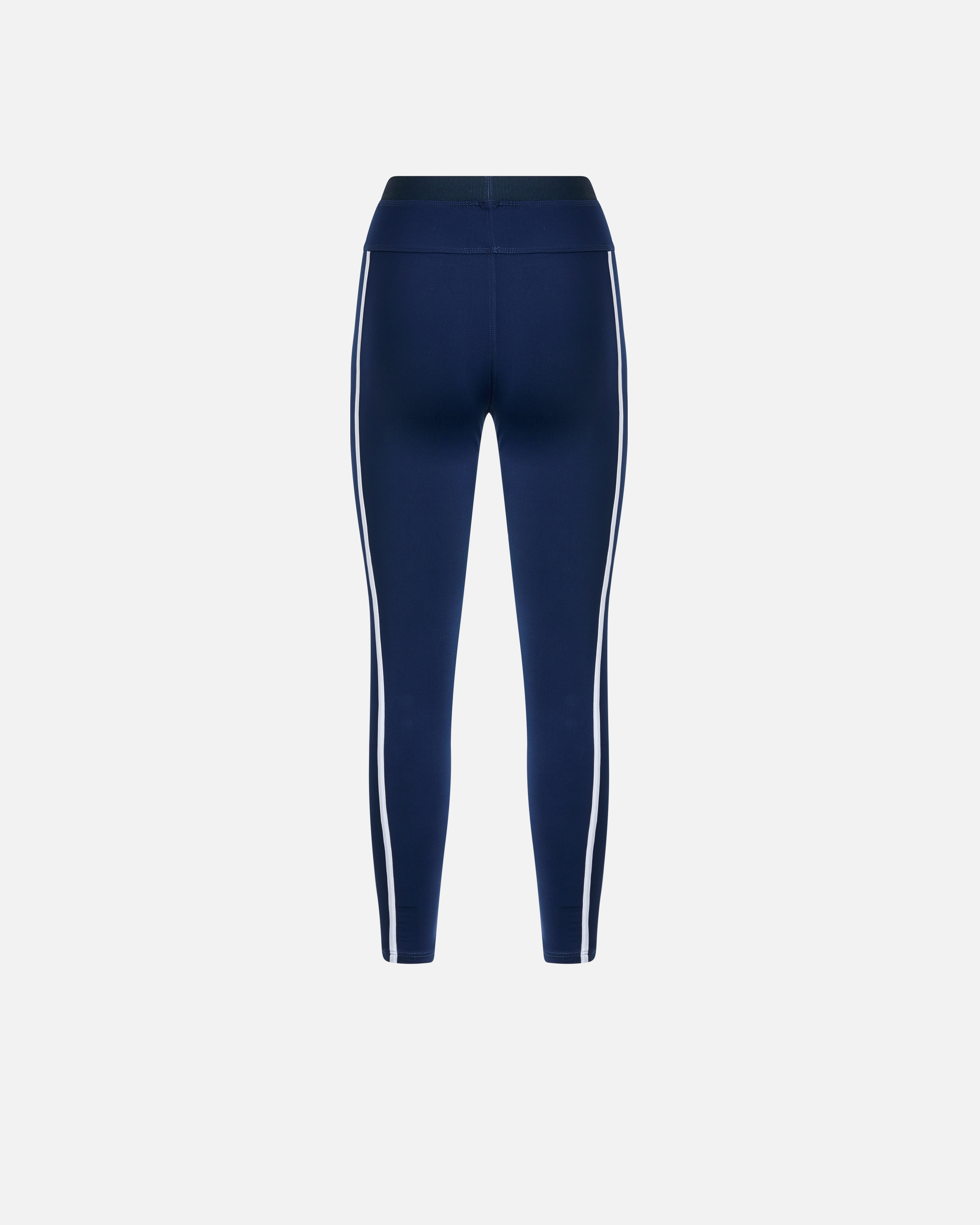 Pinko 'luna Piena' Blue Pants With Love Birds Diamond Cut Embroidery On The Front And Side Striped Detail In Blue/white