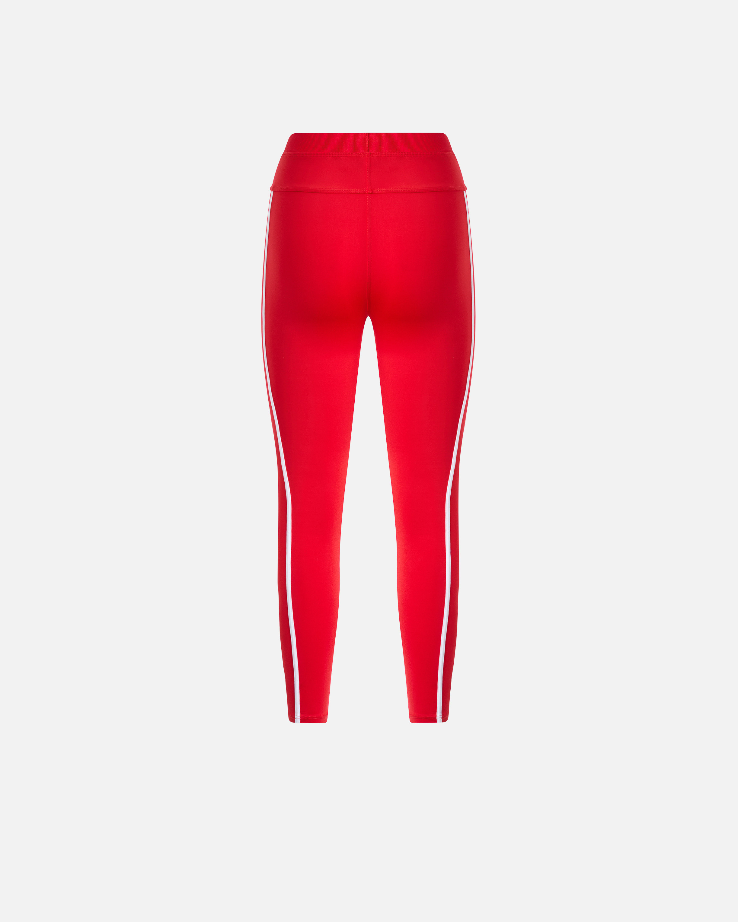 Pinko Side-stripe Leggings In Rosso/bianco