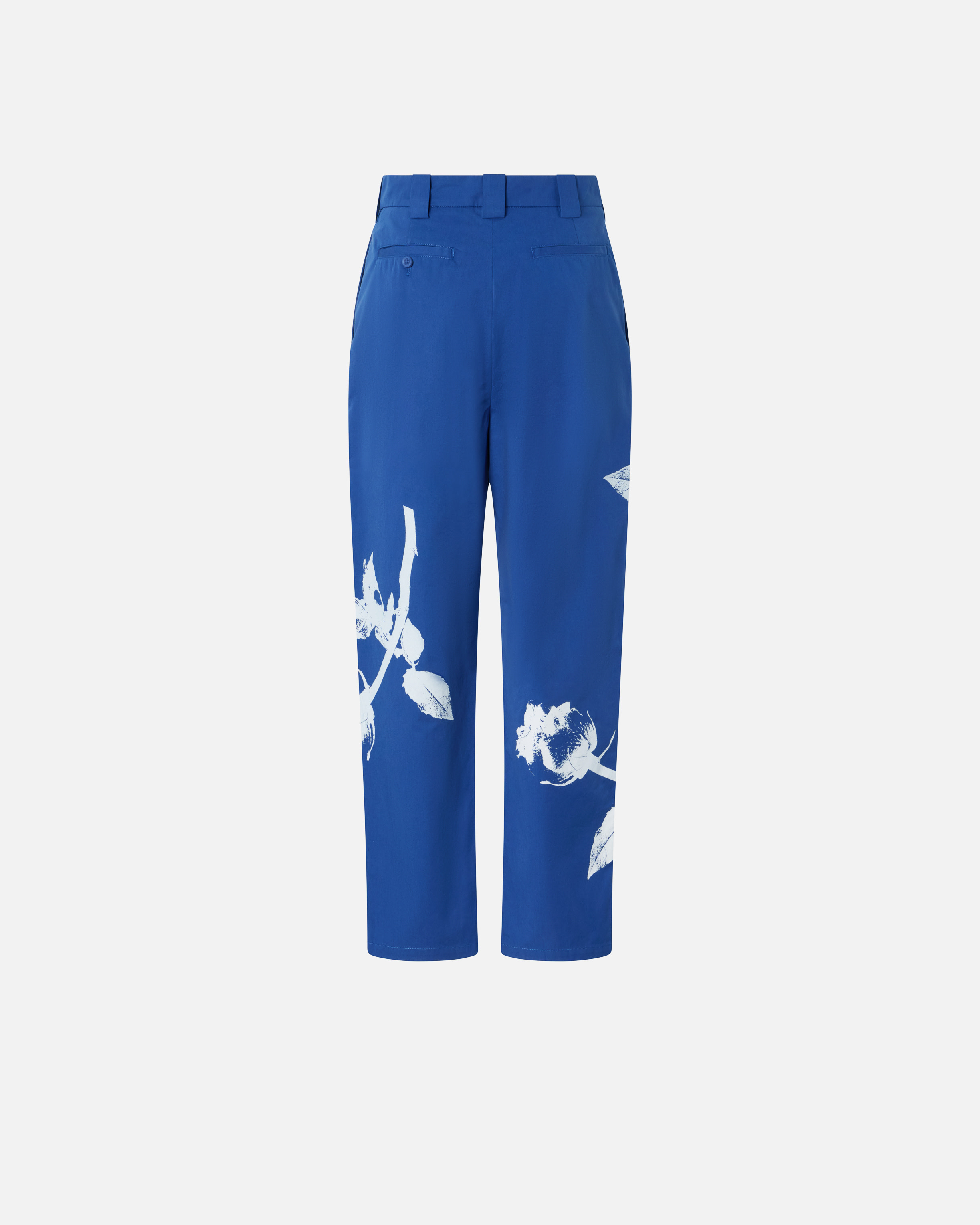 Pinko Reimagine By  X Patrick Mcdowell Blue Trousers With Crossover And Rose Print
