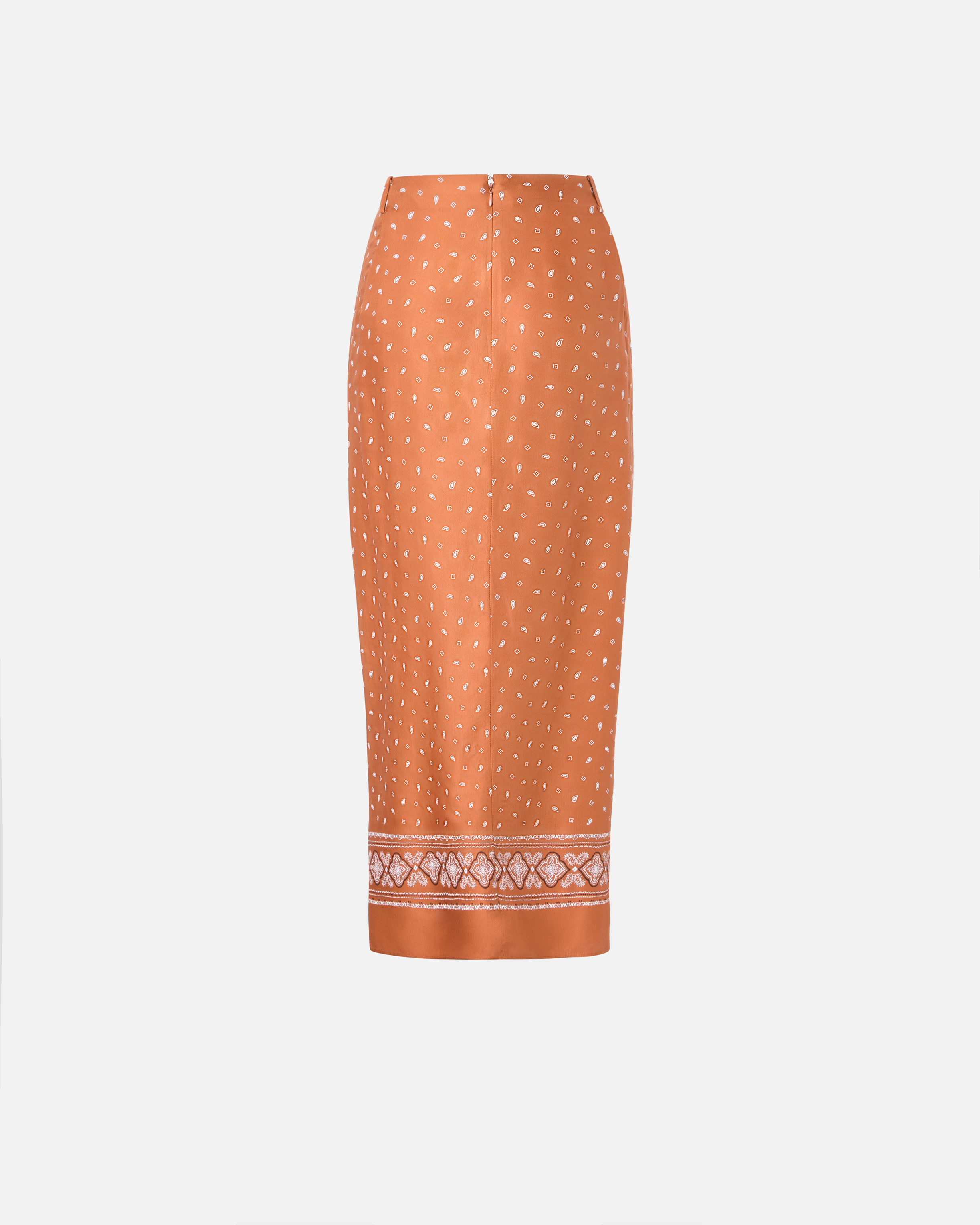 Pinko Bandana-print Finished Edge Skirt In Orange
