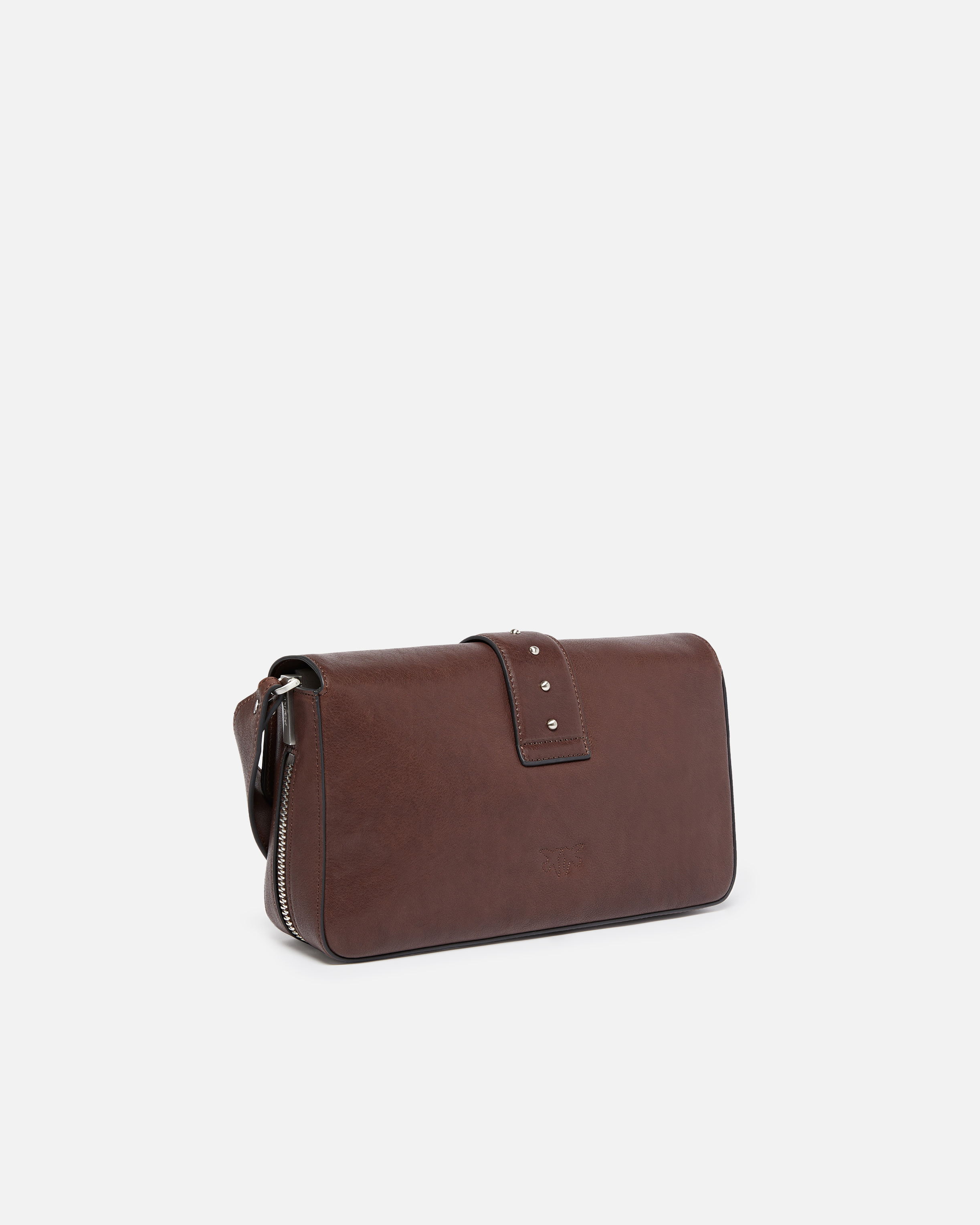 Pinko Medium Leather Classic Love Bag Slouchy Shoulder Bag With Zip In Brown