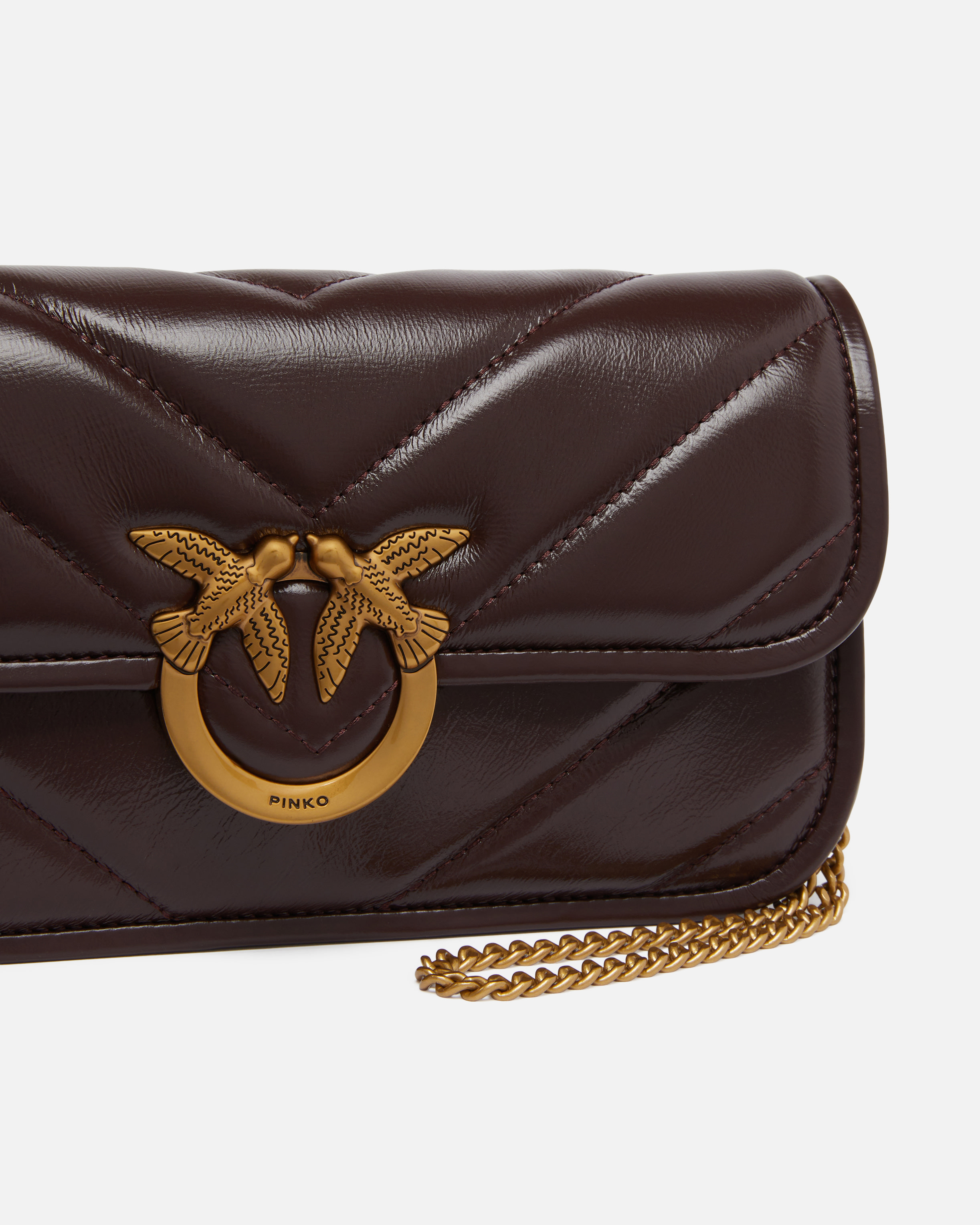 Pinko Quilted Birds-embellished Cross Body Bag