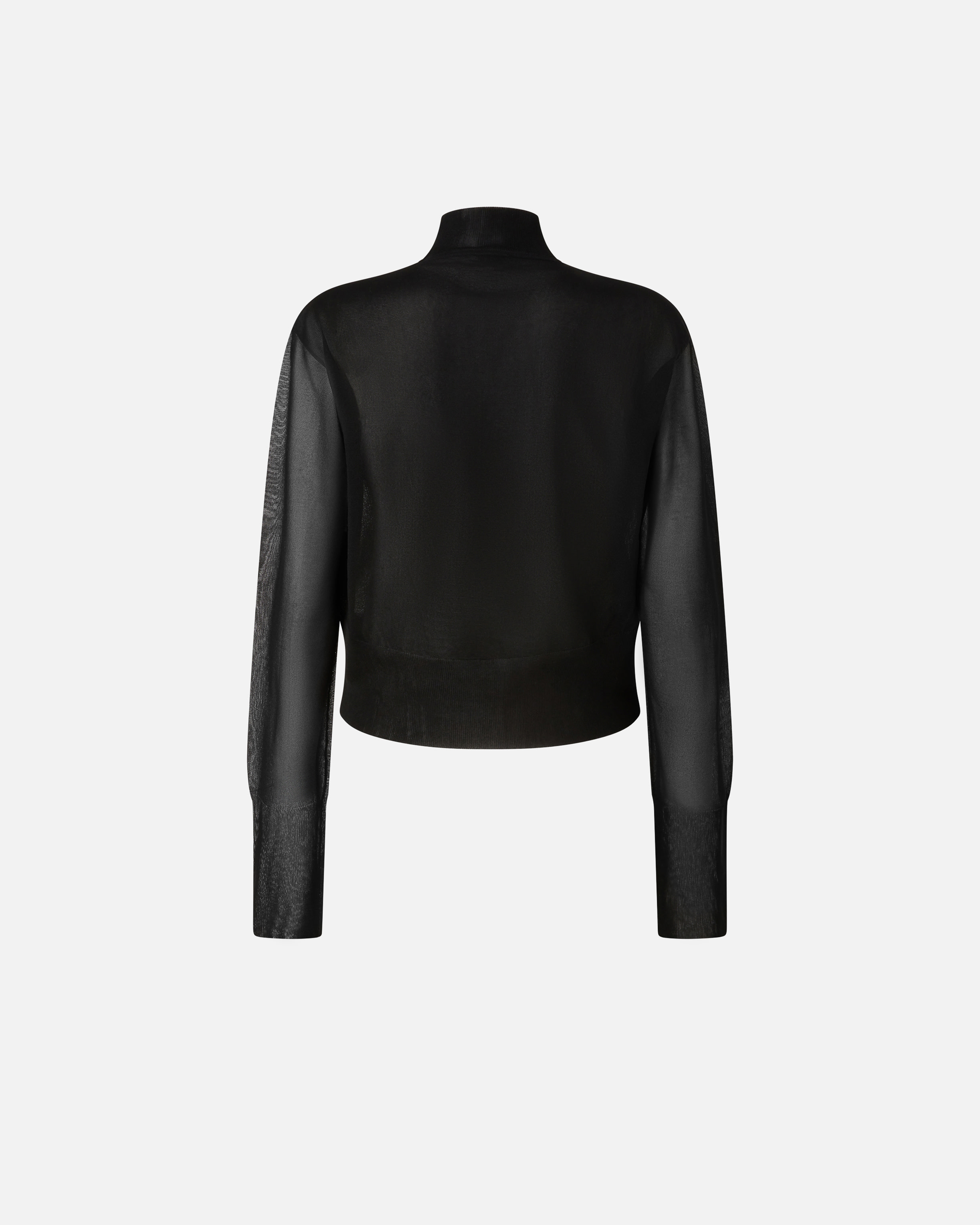 Pinko Reimagine Semi-transparent Half-zip Sweater  X Patrick Mcdowell In Nero Limousine