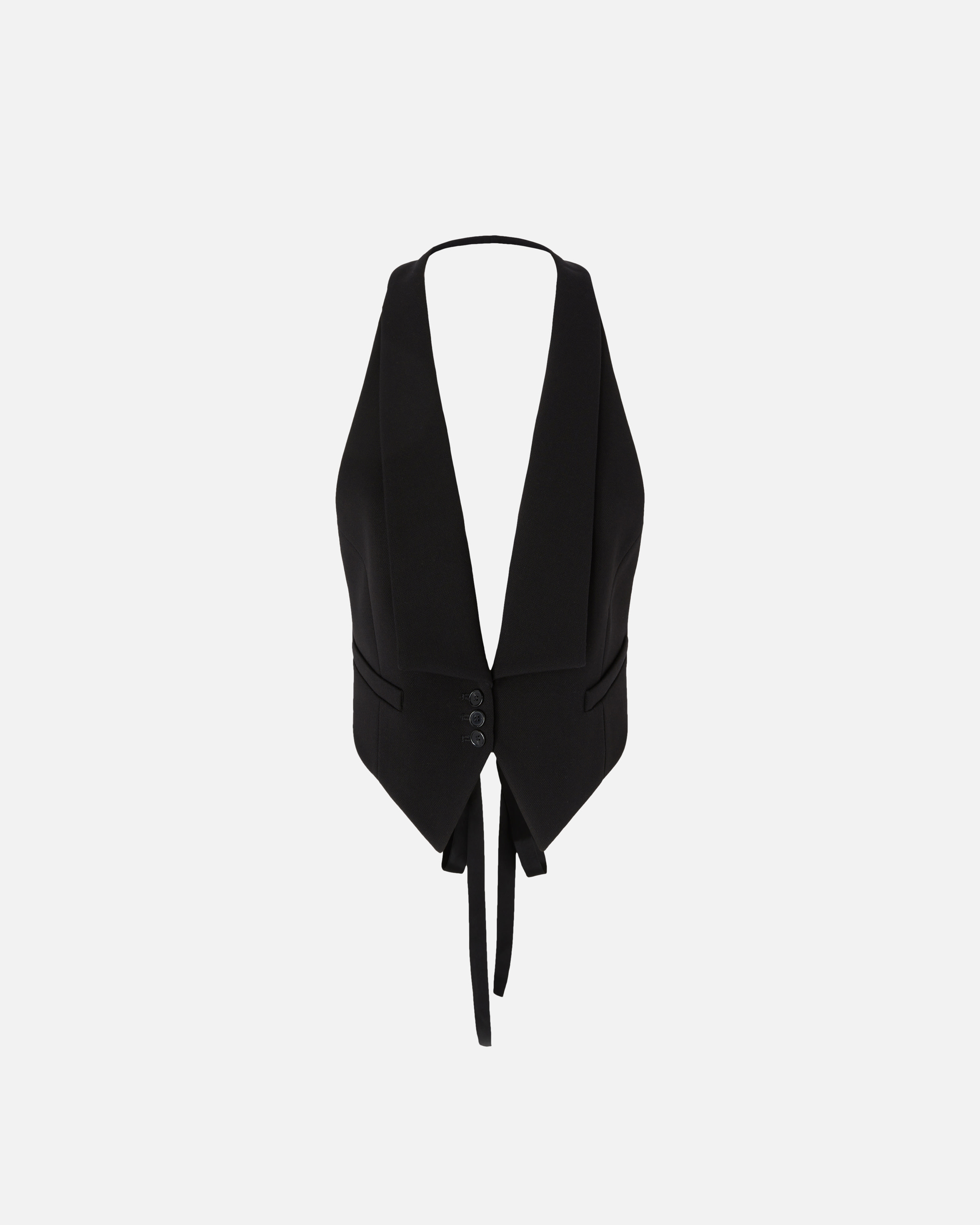 Pinko Rear-tied Vest In Noir Limousine