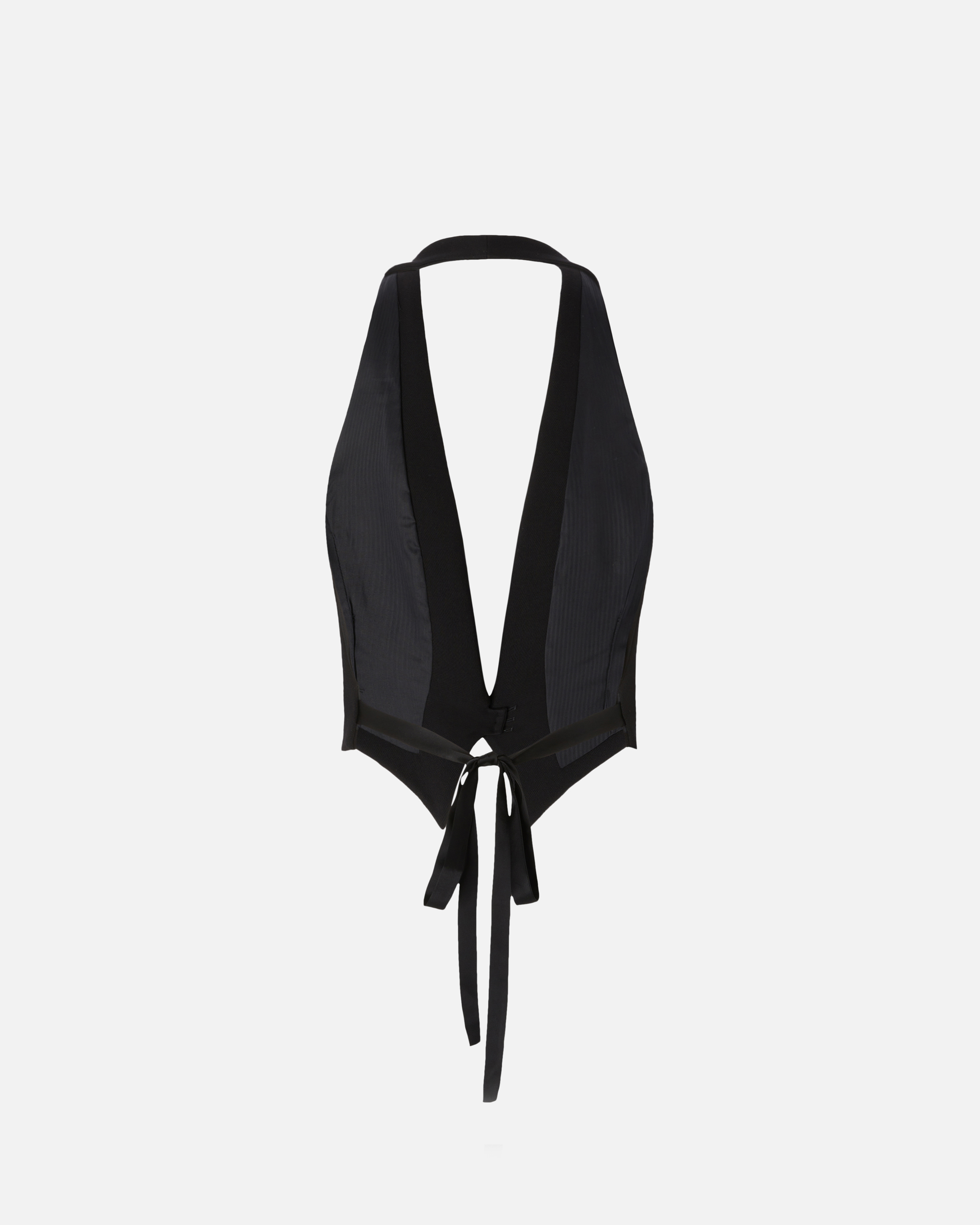 Pinko Rear-tied Vest In Noir Limousine