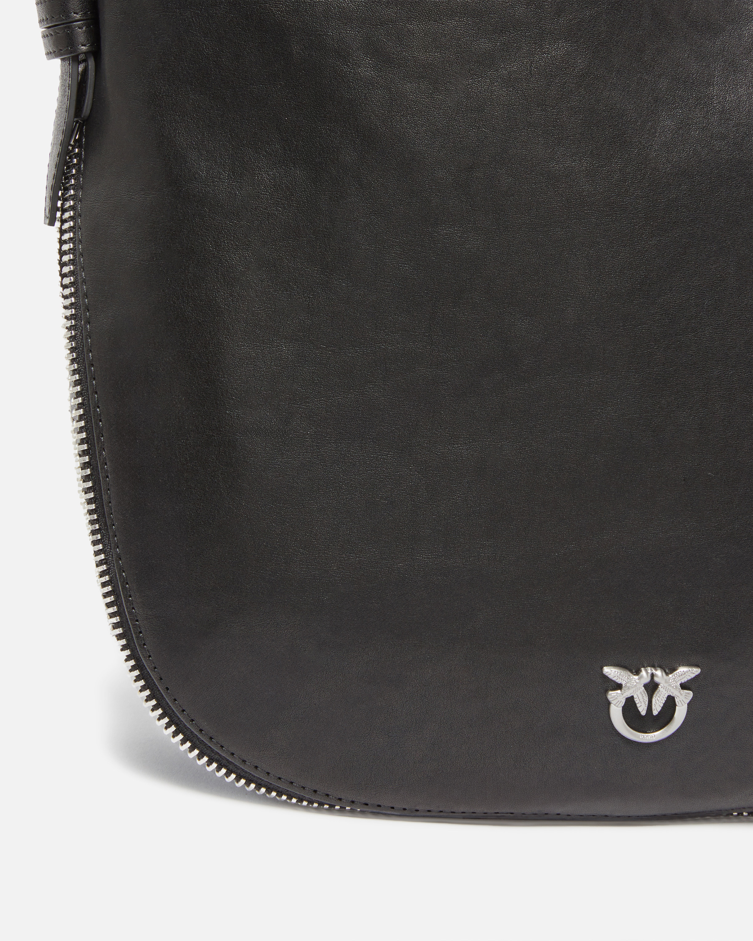Pinko Medium Leather Hobo Bag With Love Birds Logo