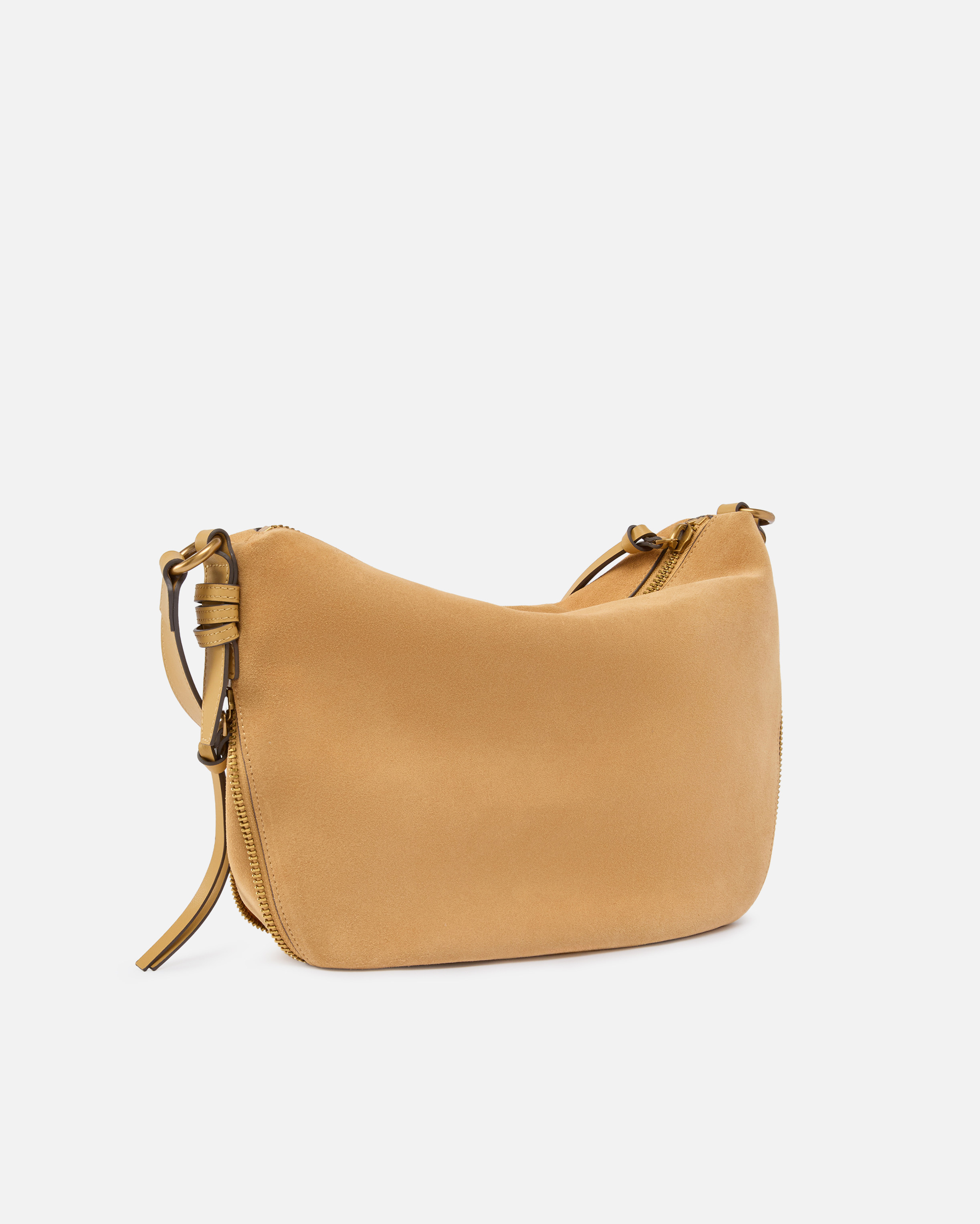 Mittelgroße Hobo-Schultertasche aus Veloursleder mit Logo Love Birds 1