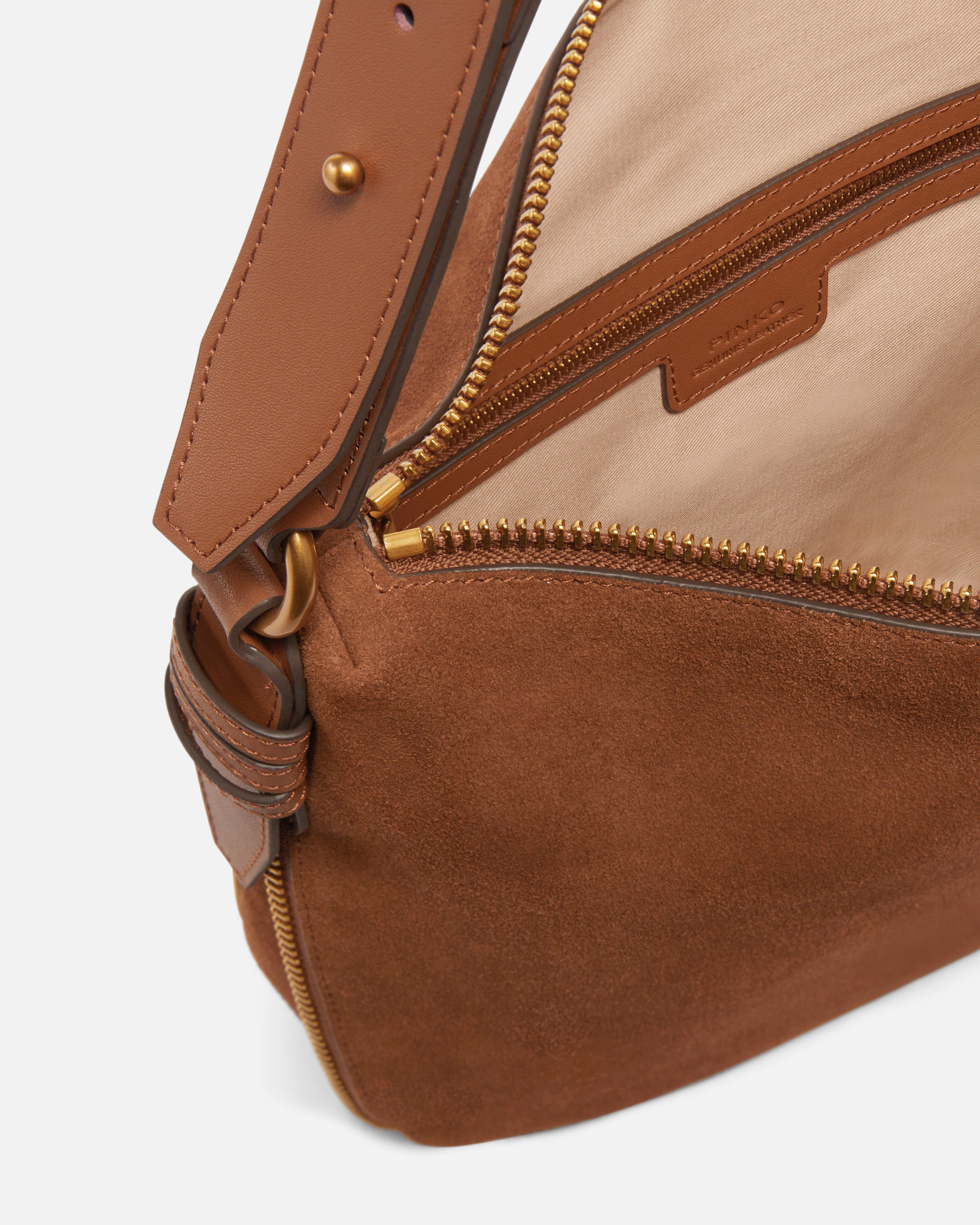 Замшевая сумка хобо на плечо среднего размера с логотипом Love Birds 3